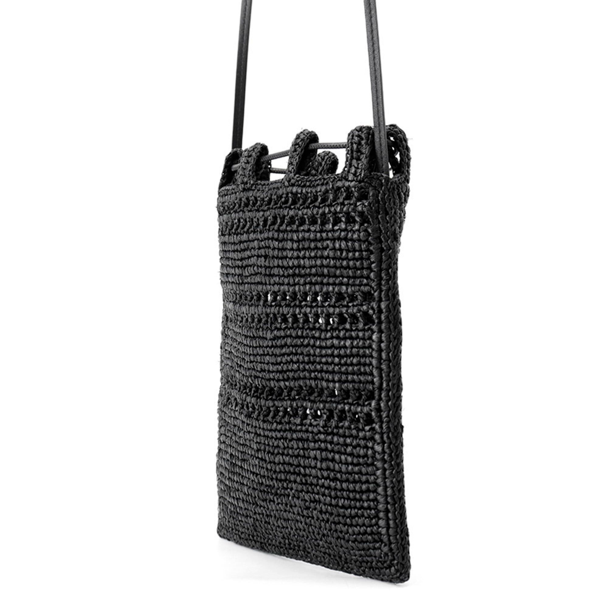 Loewe Loewe Shoulder Bag, Drawstring Pocket, Raffia, C756PHPX05, Black, Handbag Size ONE SIZE - 2 Thumbnail