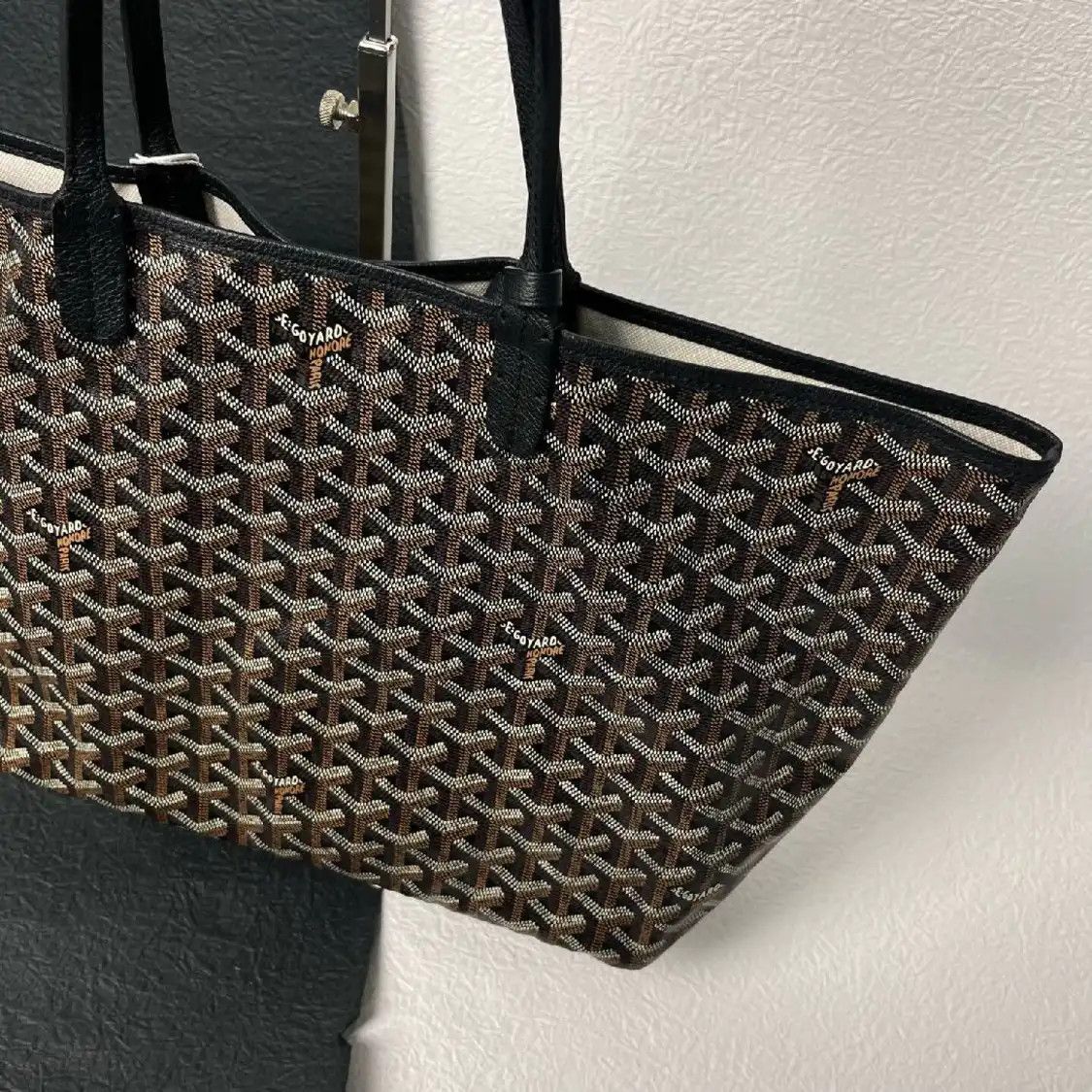Goyard GOYARD Saint Louis Small black coated canvas print shoulder bag Size ONE SIZE - 6 Thumbnail