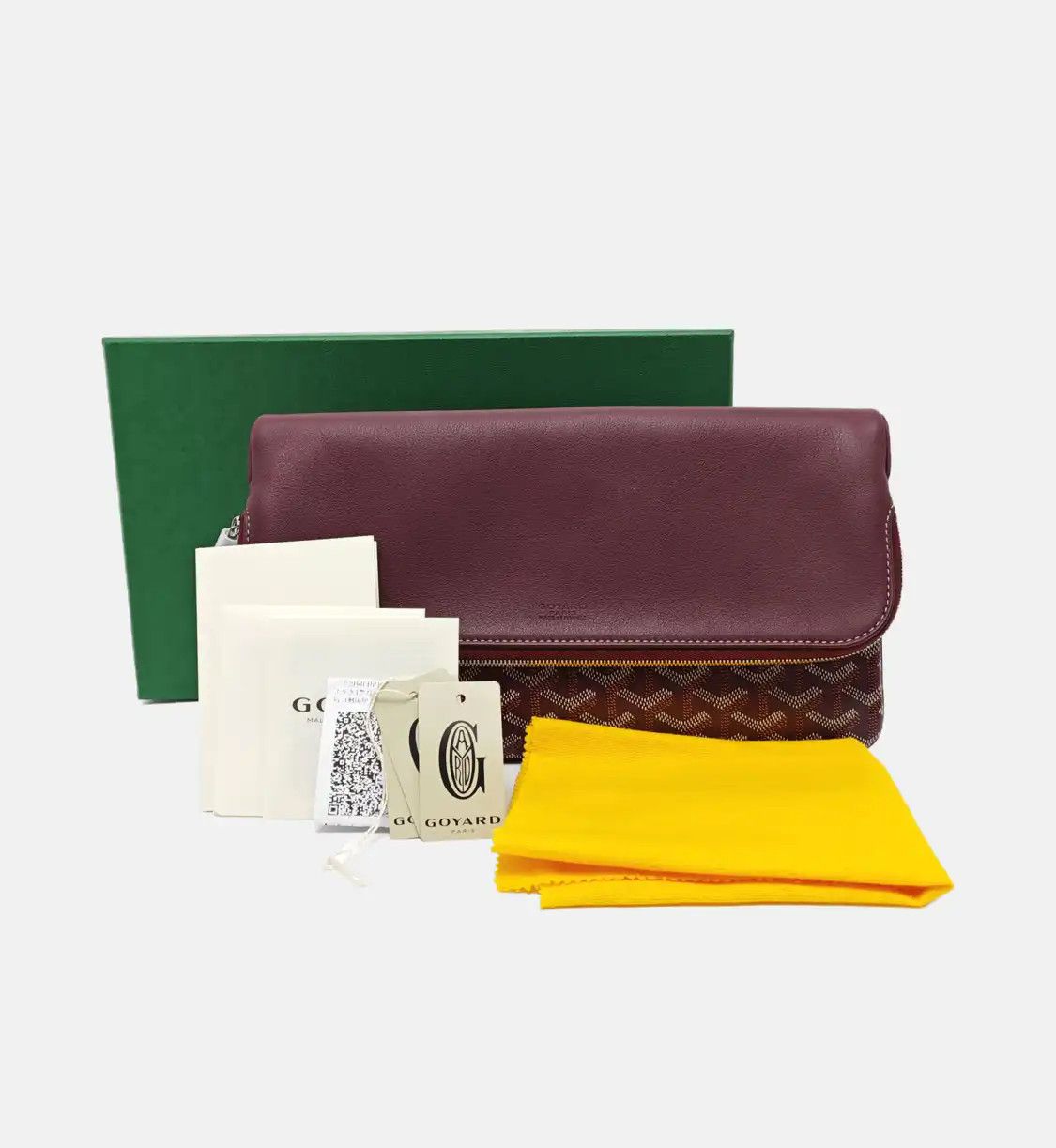 Goyard GOYARD Sainte-Marie Medium Wine Red coated canvas print clutch silver hardware Size ONE SIZE - 8 Thumbnail
