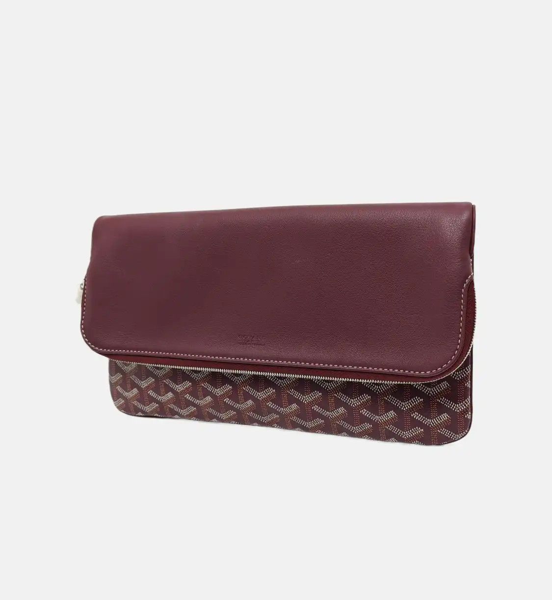 Goyard GOYARD Sainte-Marie Medium Wine Red coated canvas print clutch silver hardware Size ONE SIZE - 3 Thumbnail