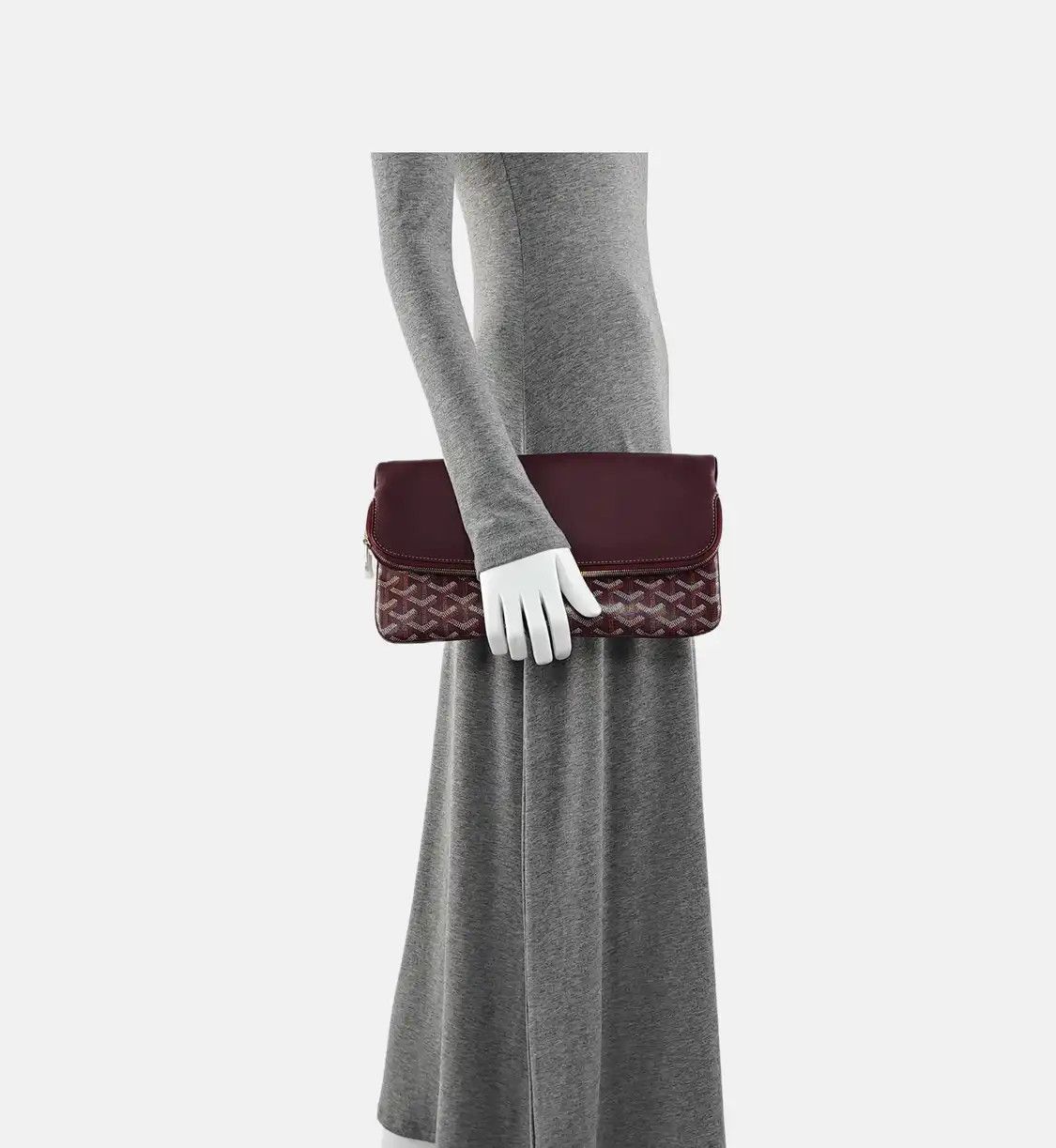 Goyard GOYARD Sainte-Marie Medium Wine Red coated canvas print clutch silver hardware Size ONE SIZE - 2 Thumbnail