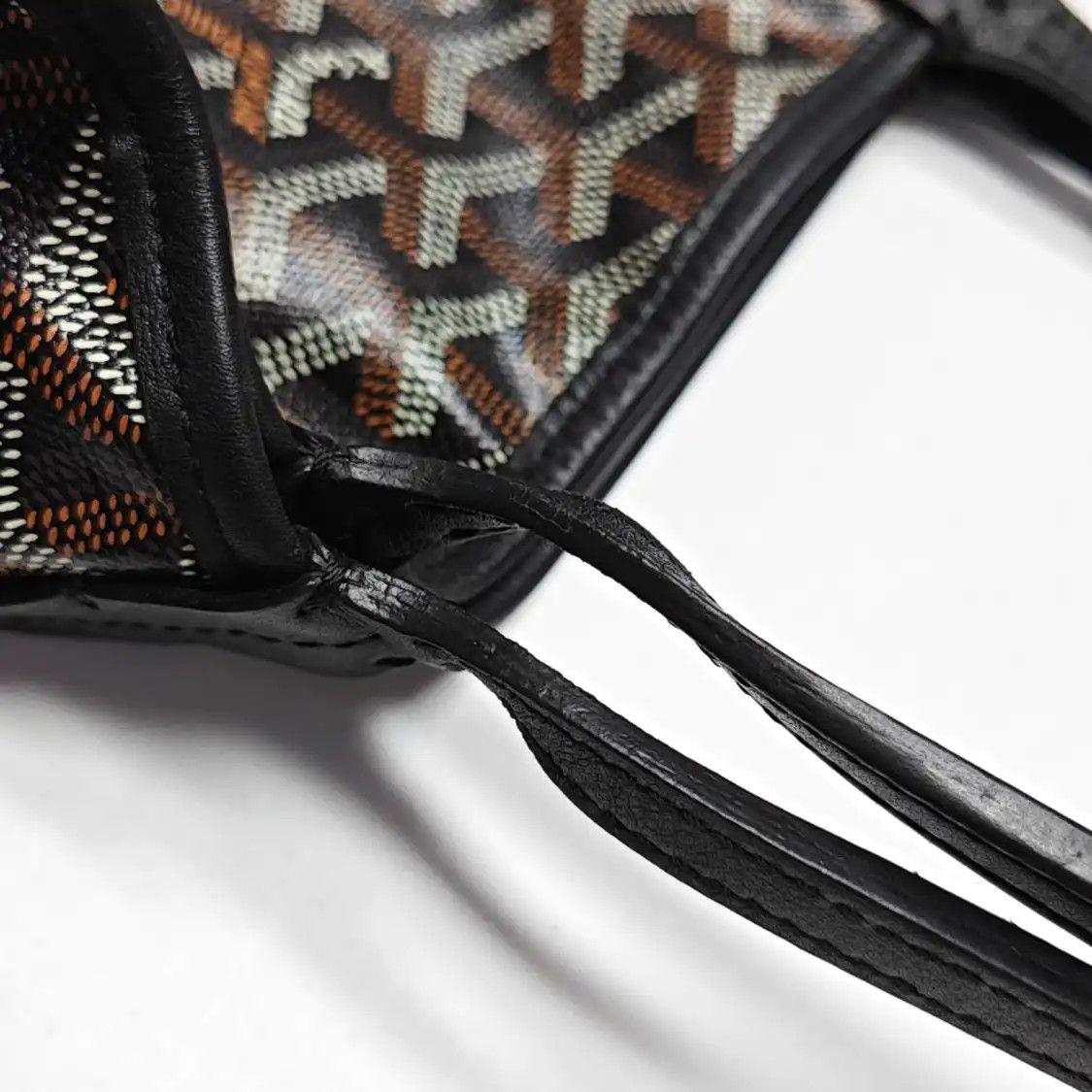 Goyard GOYARD Anjou mini black coated canvas print handbag shoulder bag silver hardware Size ONE SIZE - 9 Thumbnail