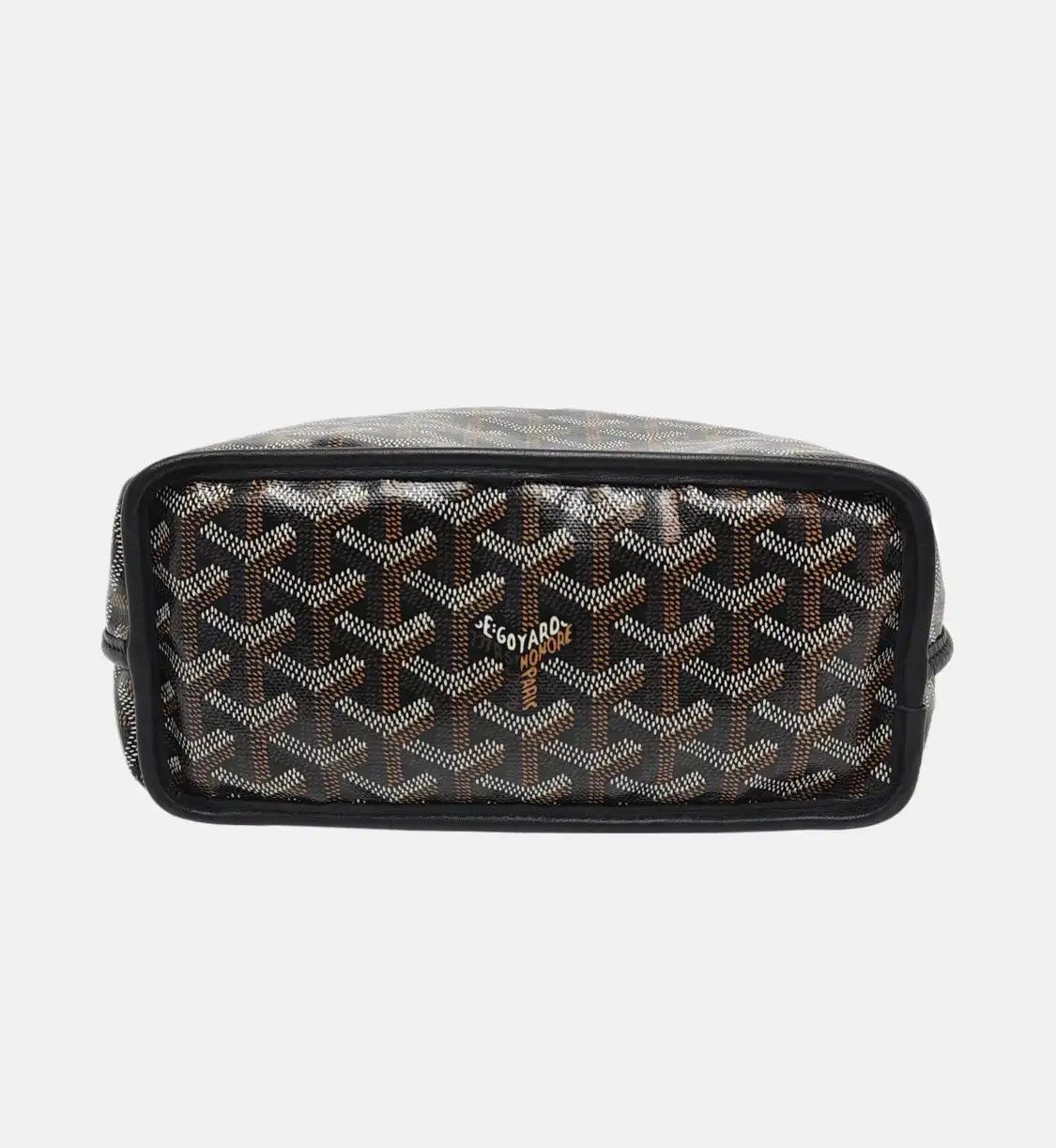Goyard GOYARD Anjou mini black coated canvas print handbag shoulder bag silver hardware Size ONE SIZE - 6 Thumbnail