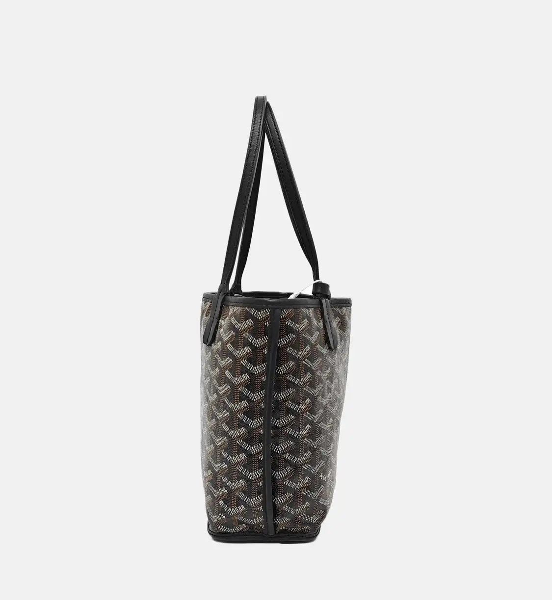 Goyard GOYARD Anjou mini black coated canvas print handbag shoulder bag silver hardware Size ONE SIZE - 3 Thumbnail