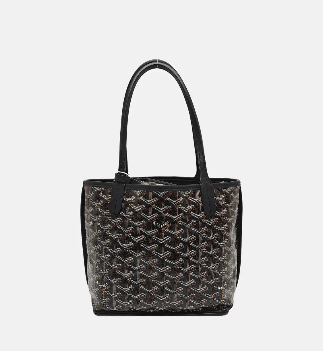 Goyard GOYARD Anjou mini black coated canvas print handbag shoulder bag silver hardware Size ONE SIZE - 5 Thumbnail