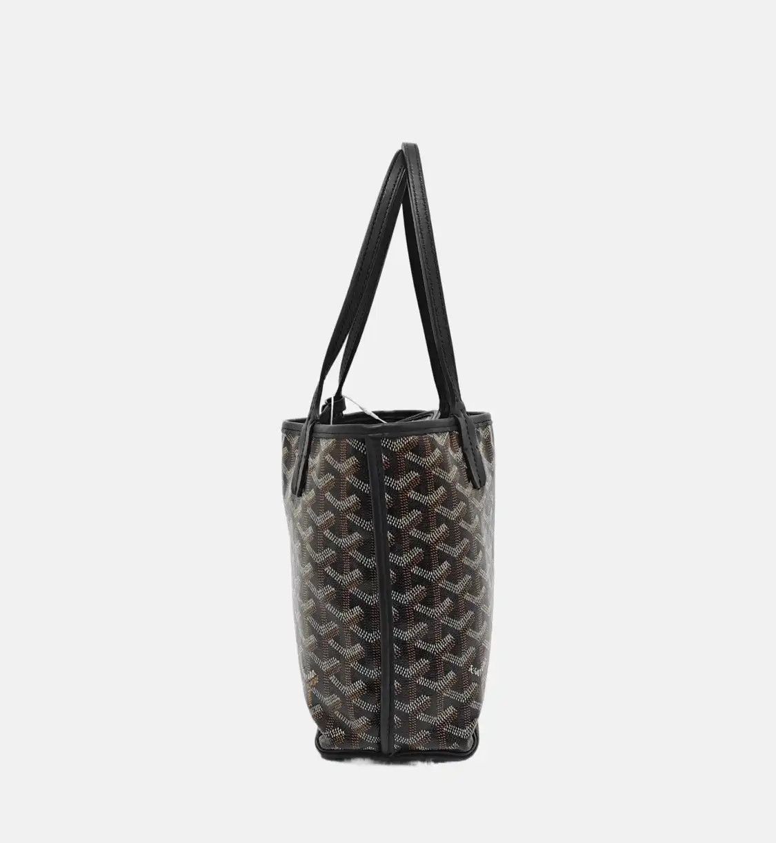 Goyard GOYARD Anjou mini black coated canvas print handbag shoulder bag silver hardware Size ONE SIZE - 4 Thumbnail