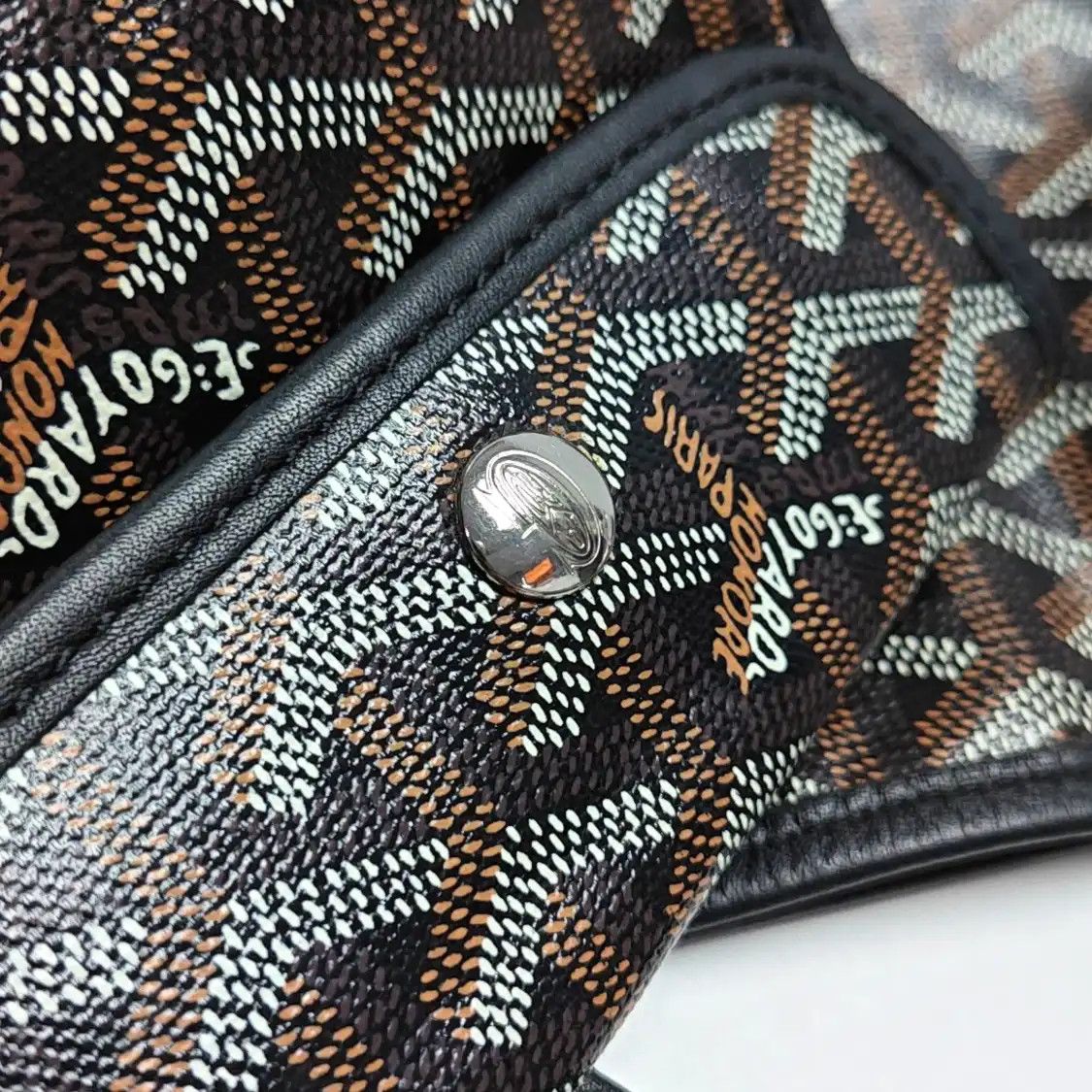 Goyard GOYARD Anjou mini black coated canvas print handbag shoulder bag silver hardware Size ONE SIZE - 10 Thumbnail