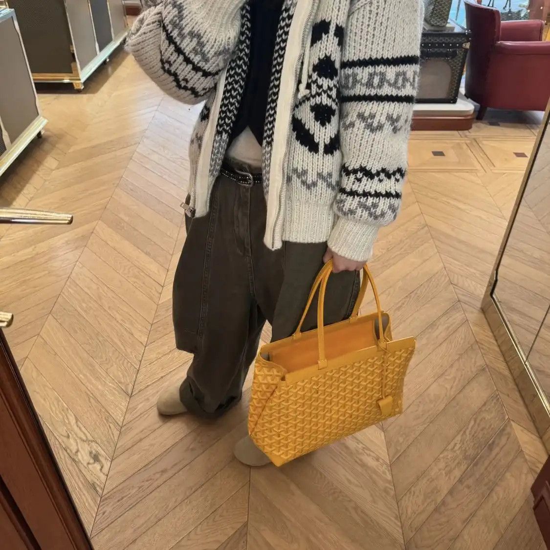 Goyard GOYARD Bellechasse Biaude Small yellow coated canvas print shoulder bag gold har Size ONE SIZE - 8 Thumbnail