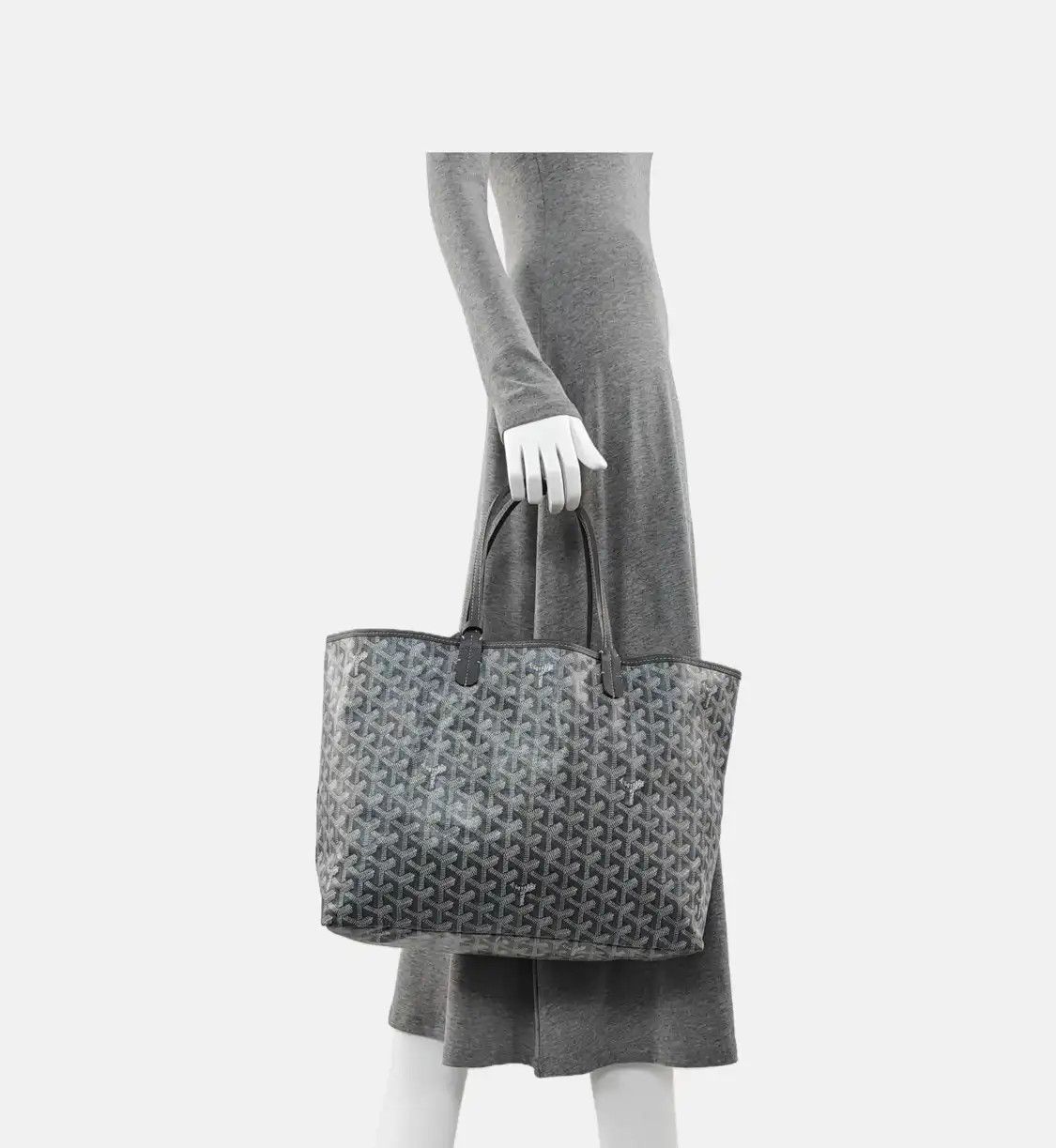 Goyard GOYARD Saint Louis Small grey coated canvas handbag shoulder bag sub-pocket Size ONE SIZE - 2 Thumbnail