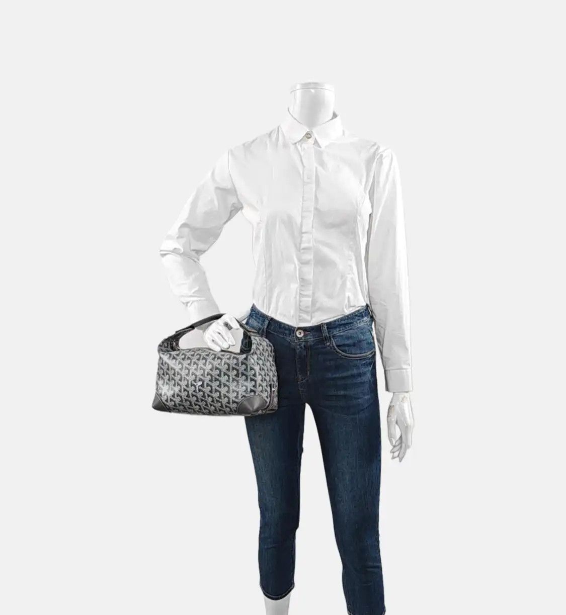 Goyard GOYARD Vendme grey coated canvas print handbag silver hardware Size ONE SIZE - 2 Thumbnail