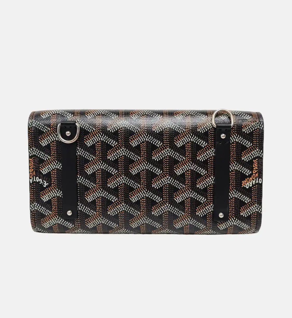 Goyard GOYARD Monte-Carlo mini black coated canvas print wallet silver hardware Size ONE SIZE - 5 Thumbnail
