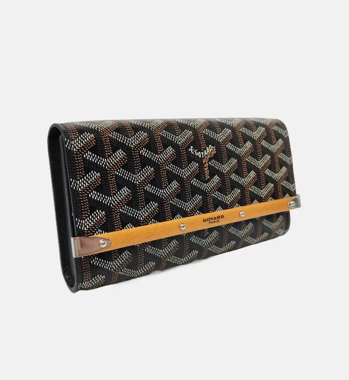 Goyard GOYARD Monte-Carlo mini black coated canvas print wallet silver hardware Size ONE SIZE - 4 Thumbnail