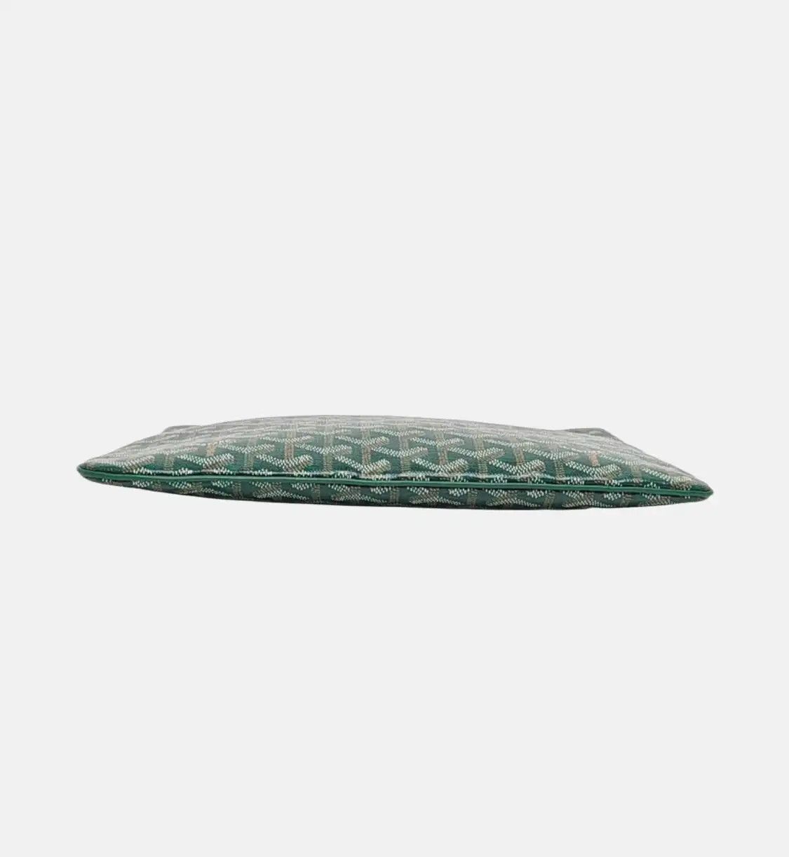 Goyard GOYARD Sénat green coated canvas print clutch silver hardware Size ONE SIZE - 6 Thumbnail