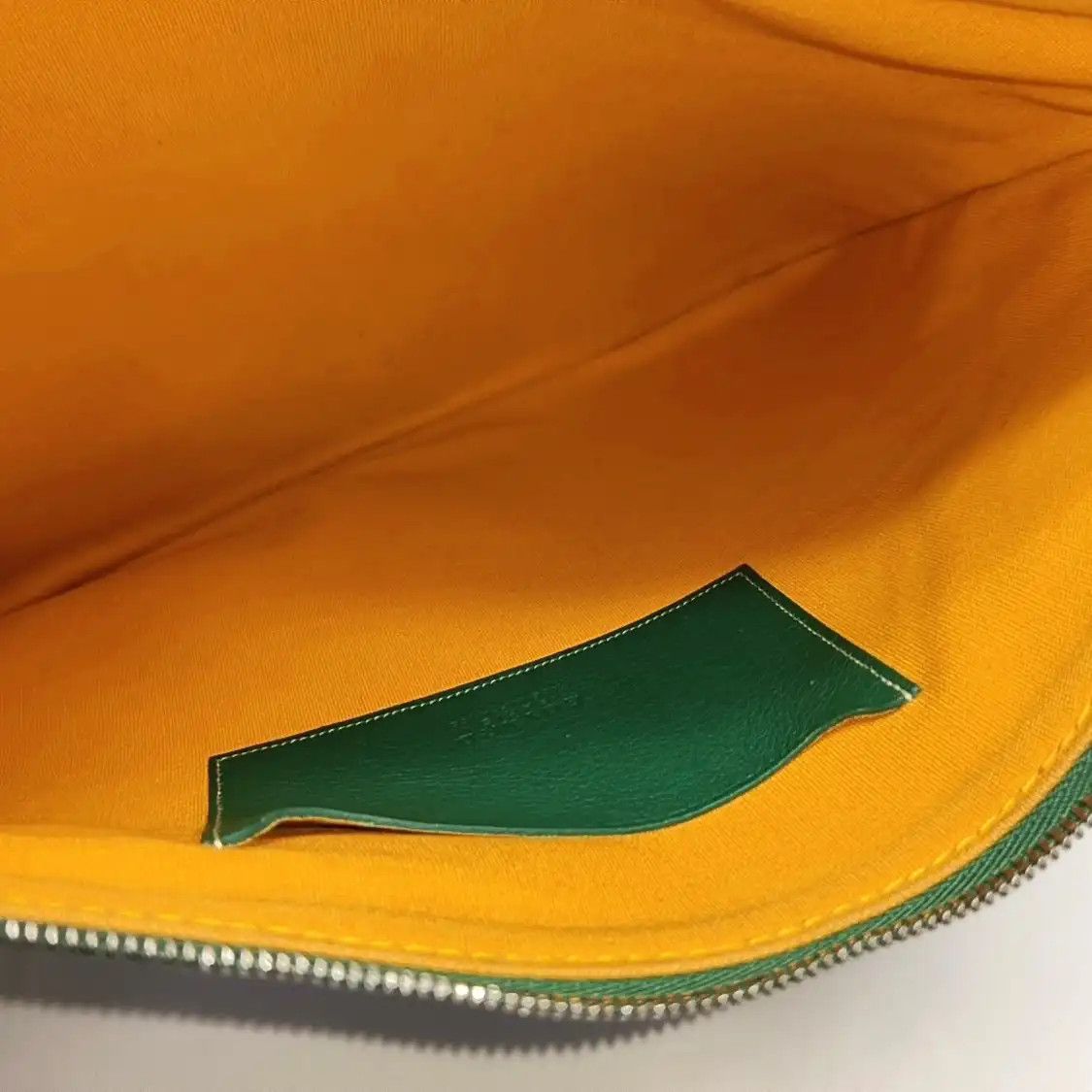 Goyard GOYARD Sénat green coated canvas print clutch silver hardware Size ONE SIZE - 7 Thumbnail