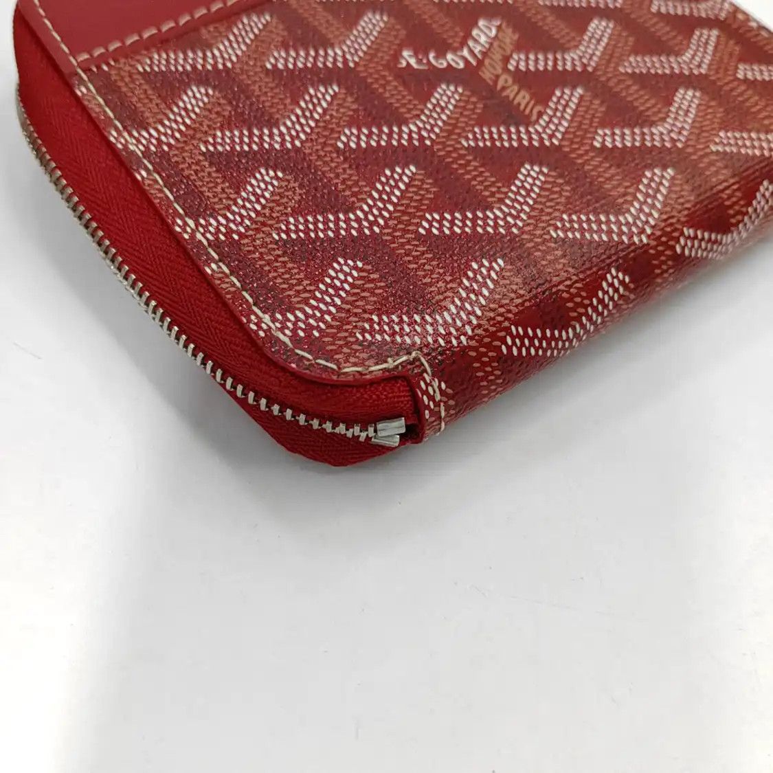 Goyard GOYARD Saint-Marc red coated canvas wallet silver hardware Size ONE SIZE - 10 Thumbnail