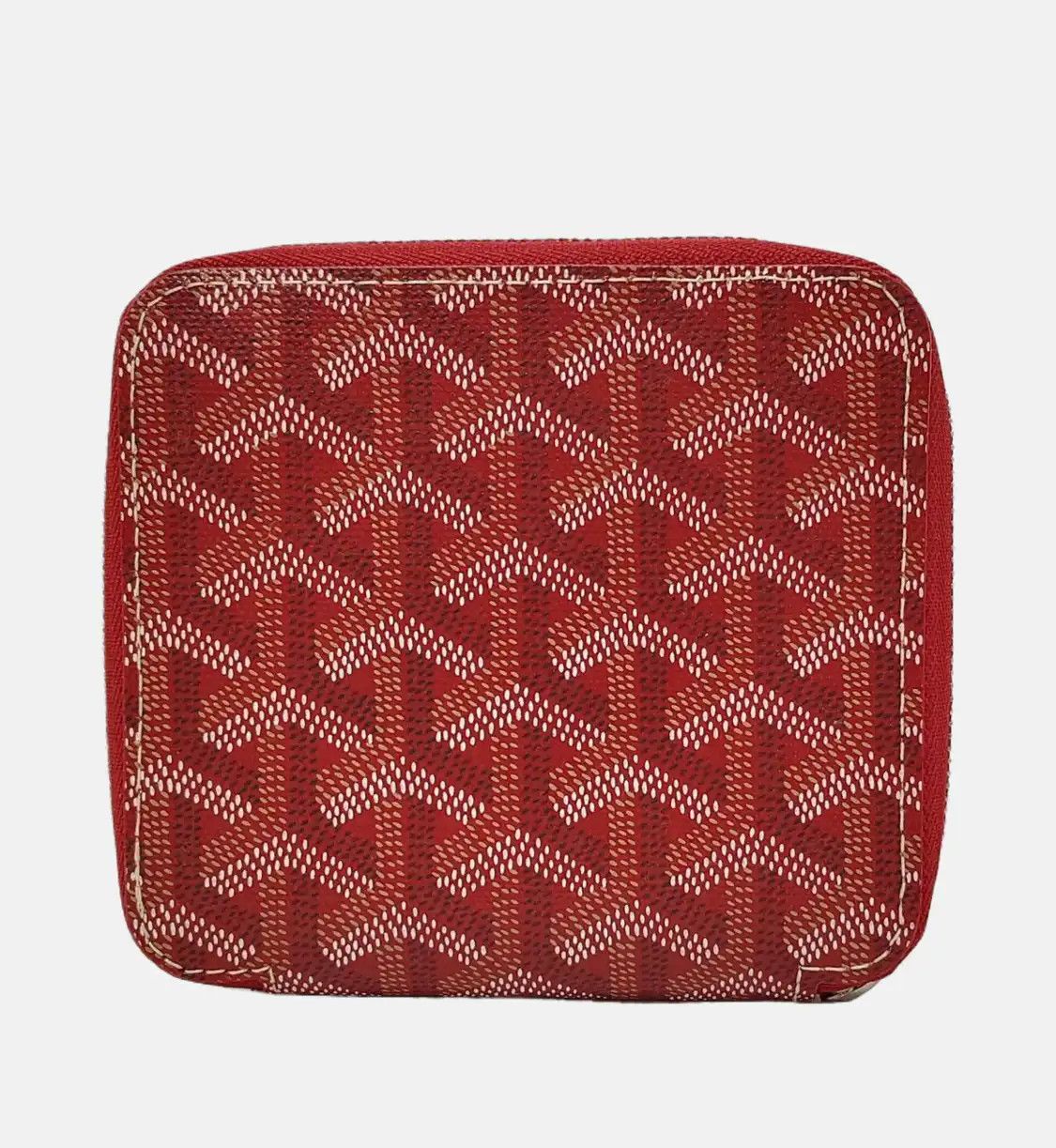 Goyard GOYARD Saint-Marc red coated canvas wallet silver hardware Size ONE SIZE - 5 Thumbnail