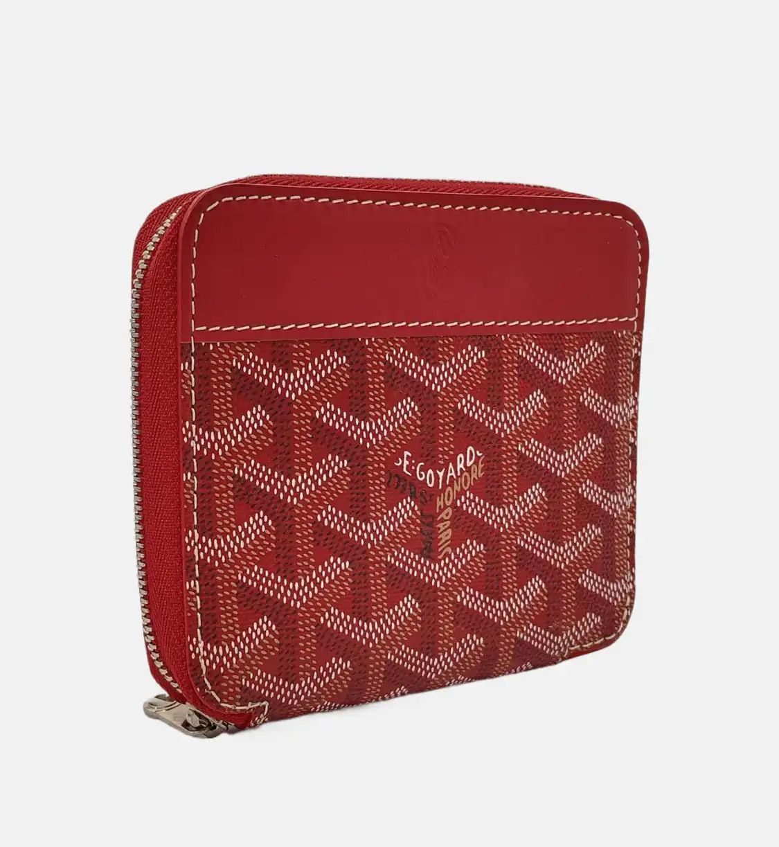 Goyard GOYARD Saint-Marc red coated canvas wallet silver hardware Size ONE SIZE - 4 Thumbnail