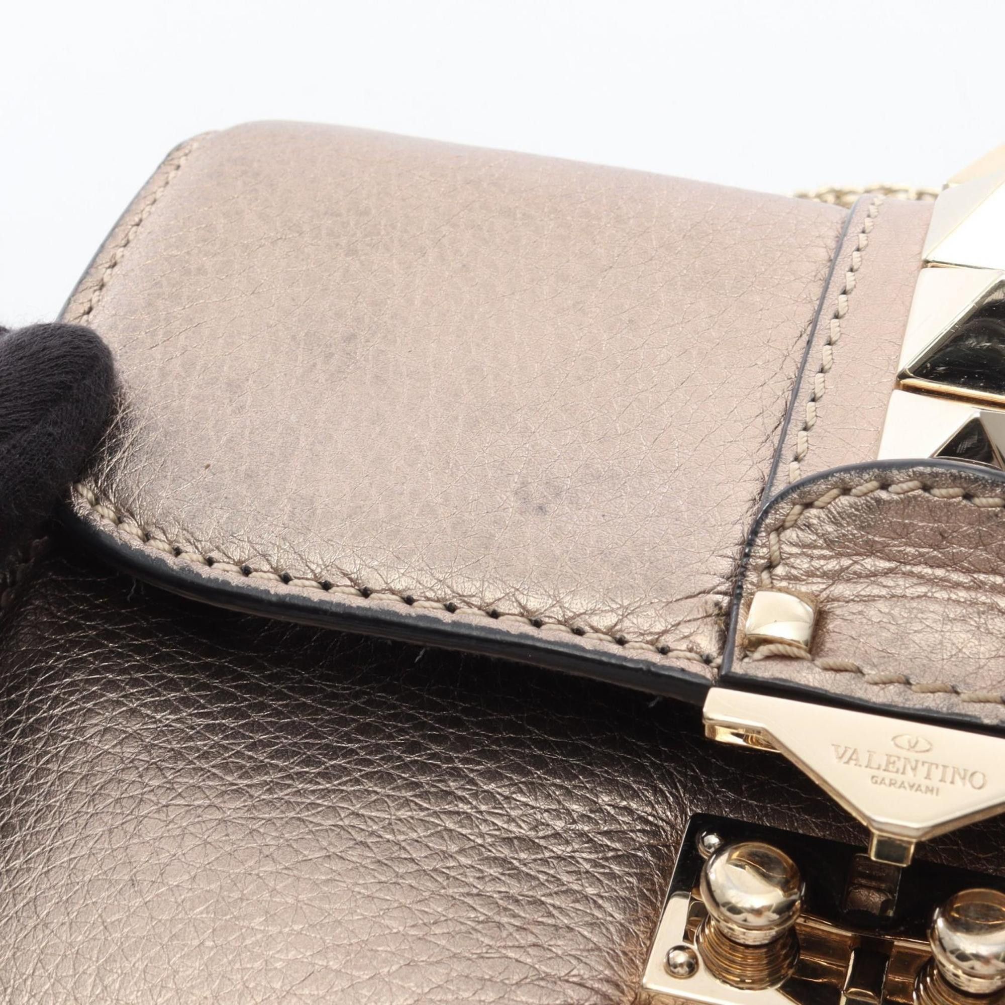 Valentino Valentino Rockstud shoulder bag, leather, women's, gold Size ONE SIZE - 12 Thumbnail