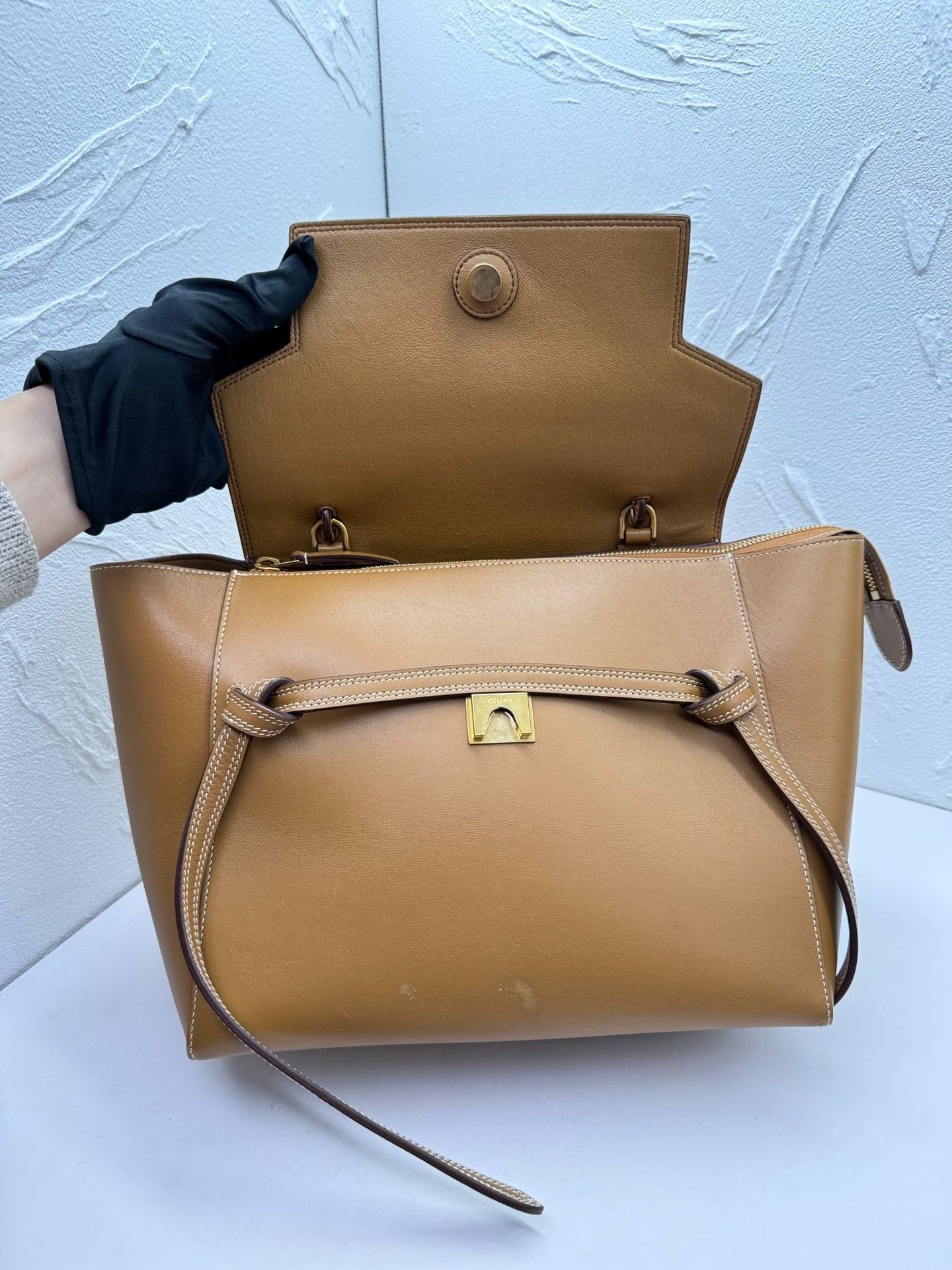 Celine Celine Belt Mini Brown Gold Buckle Bag Size ONE SIZE - 8 Thumbnail
