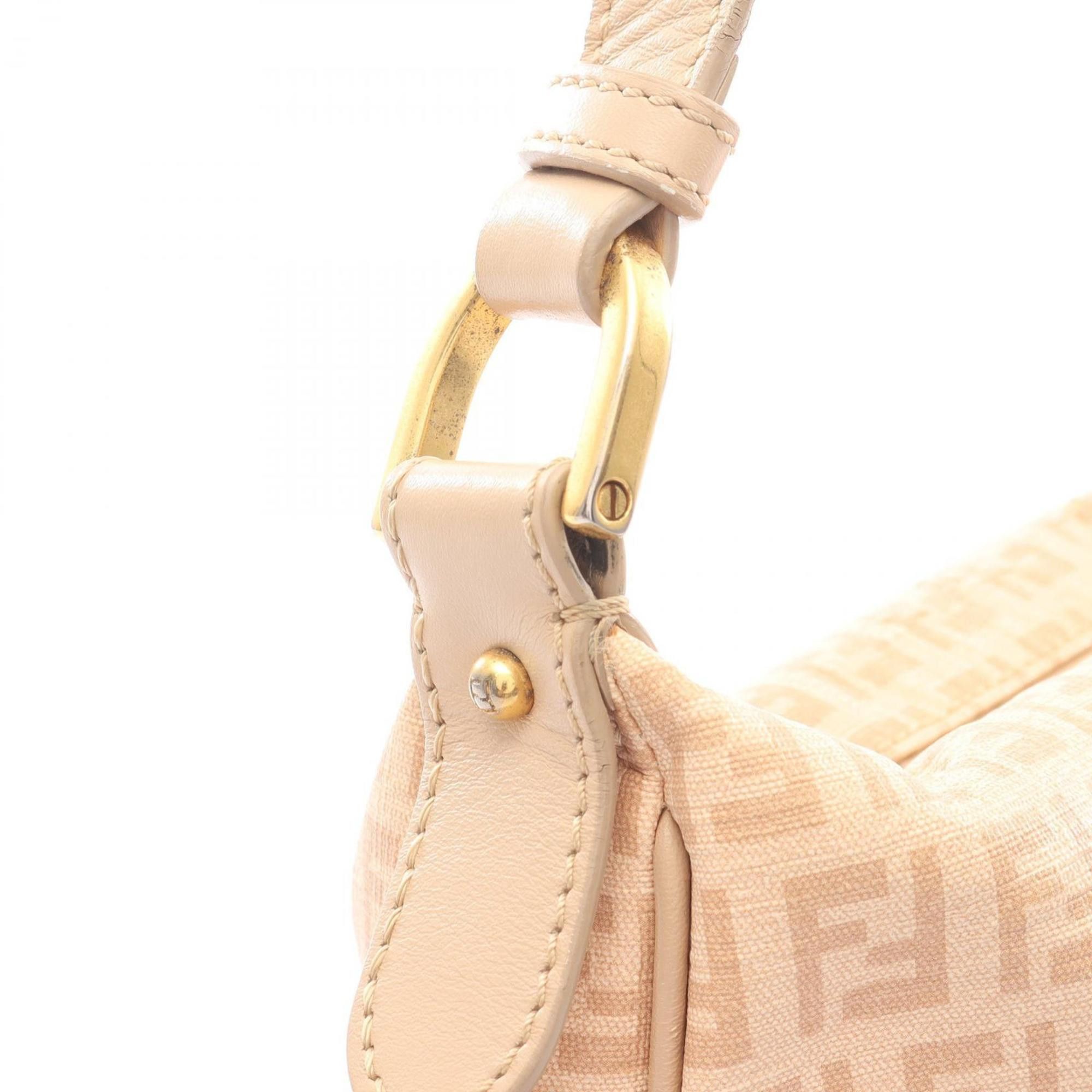 Fendi Fendi Zucchino Shoulder Bag, Coated Canvas and Leather, Women's, Beige, 8BT206 Size ONE SIZE - 6 Thumbnail