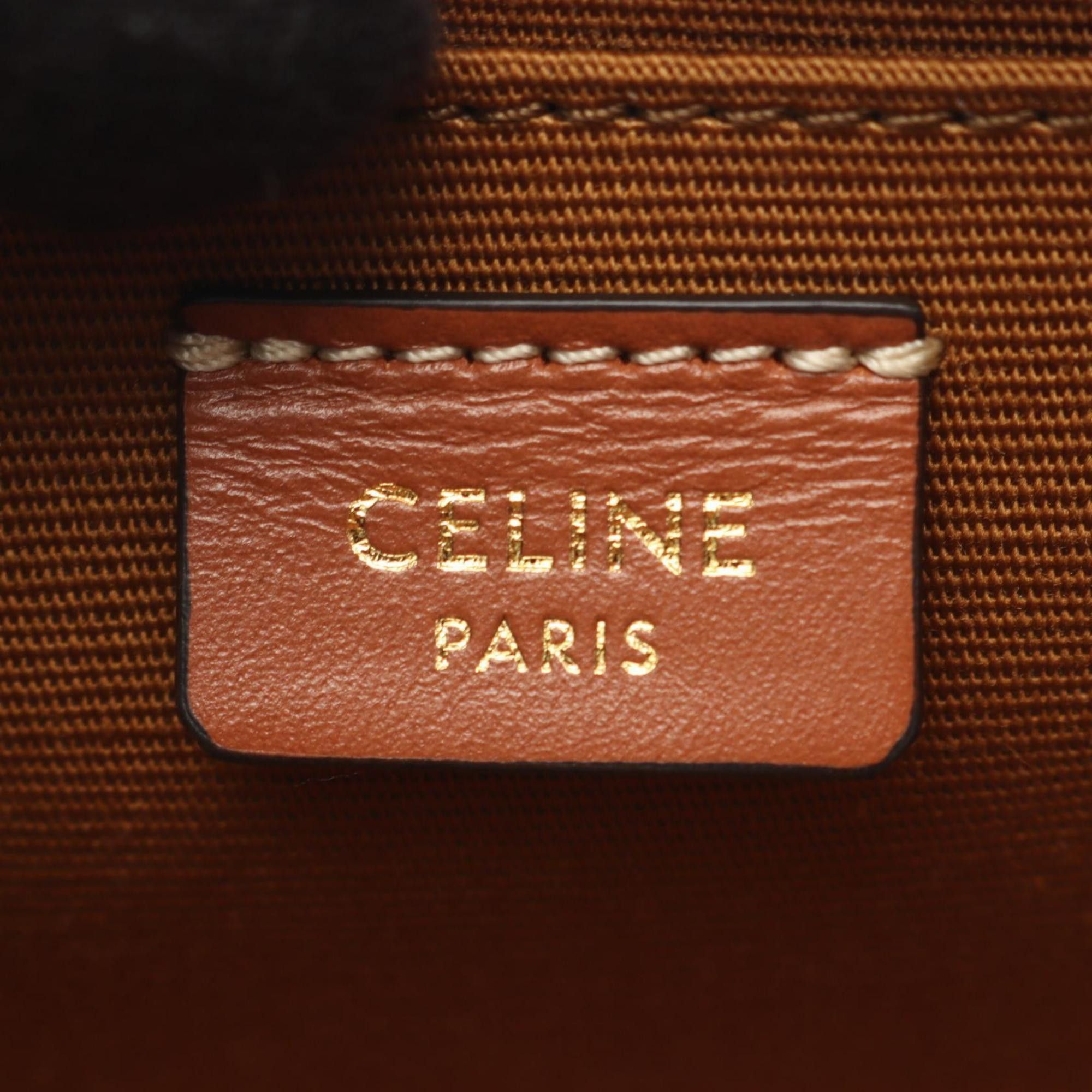 Celine Celine Cuir Triomphe Mini Camera Bag, Shoulder Coated Canvas and Leather, Women's, Black, Brown, Multicolor Size ONE SIZE - 4 Thumbnail