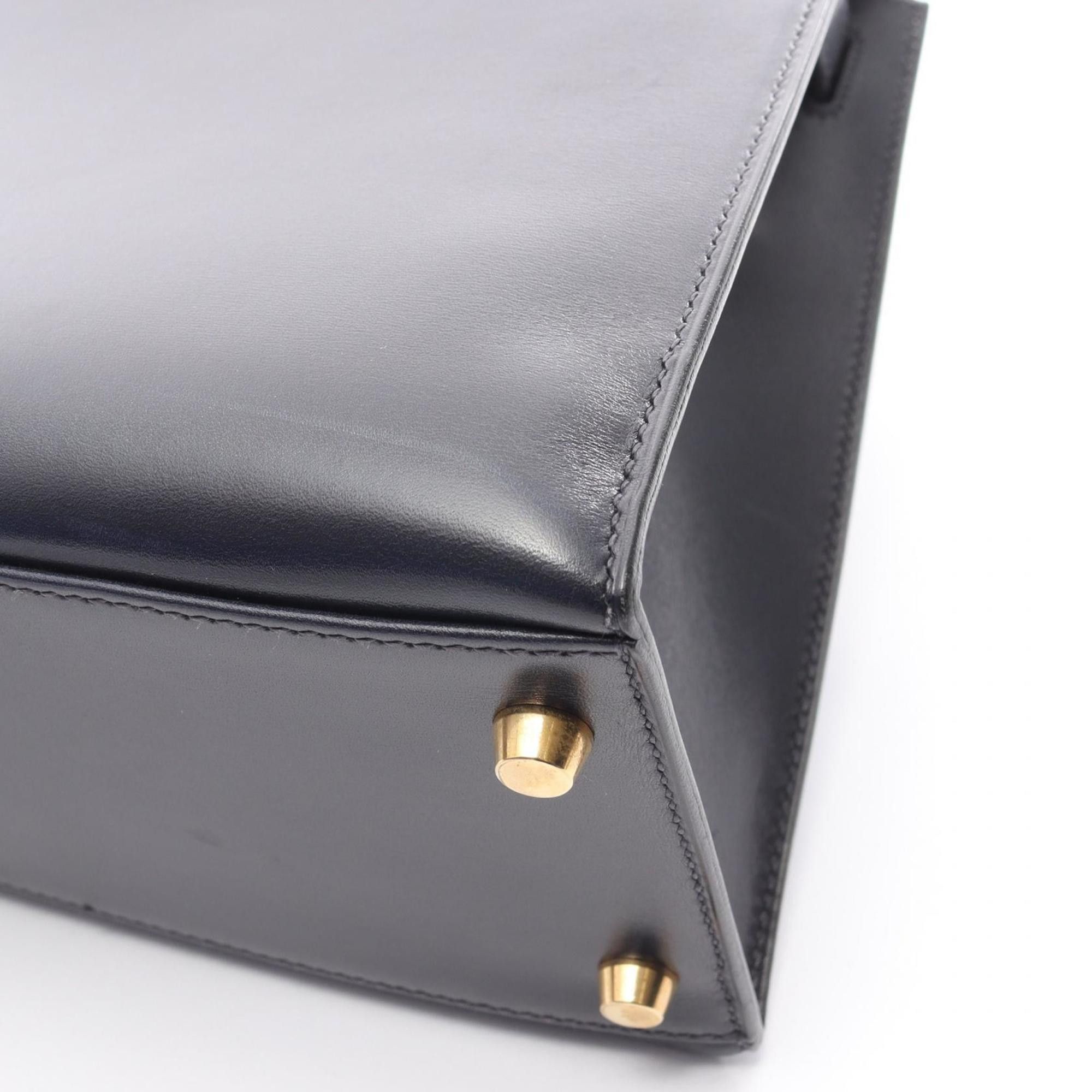 Hermes Hermes Hermès Kelly 28 handbag in box calf leather, navy. Size ONE SIZE - 13 Thumbnail