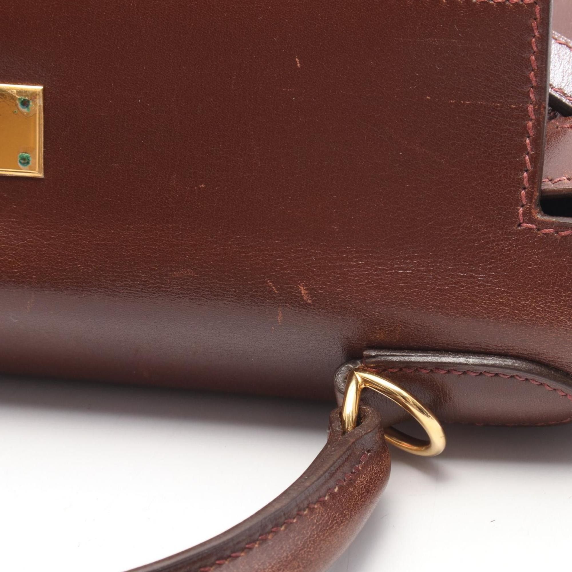 Hermes Hermes Hermès Kelly 28 handbag in calfskin with a Vibrato strap. Available orange, brown, and multicolor. Size ONE SIZE - 7 Thumbnail