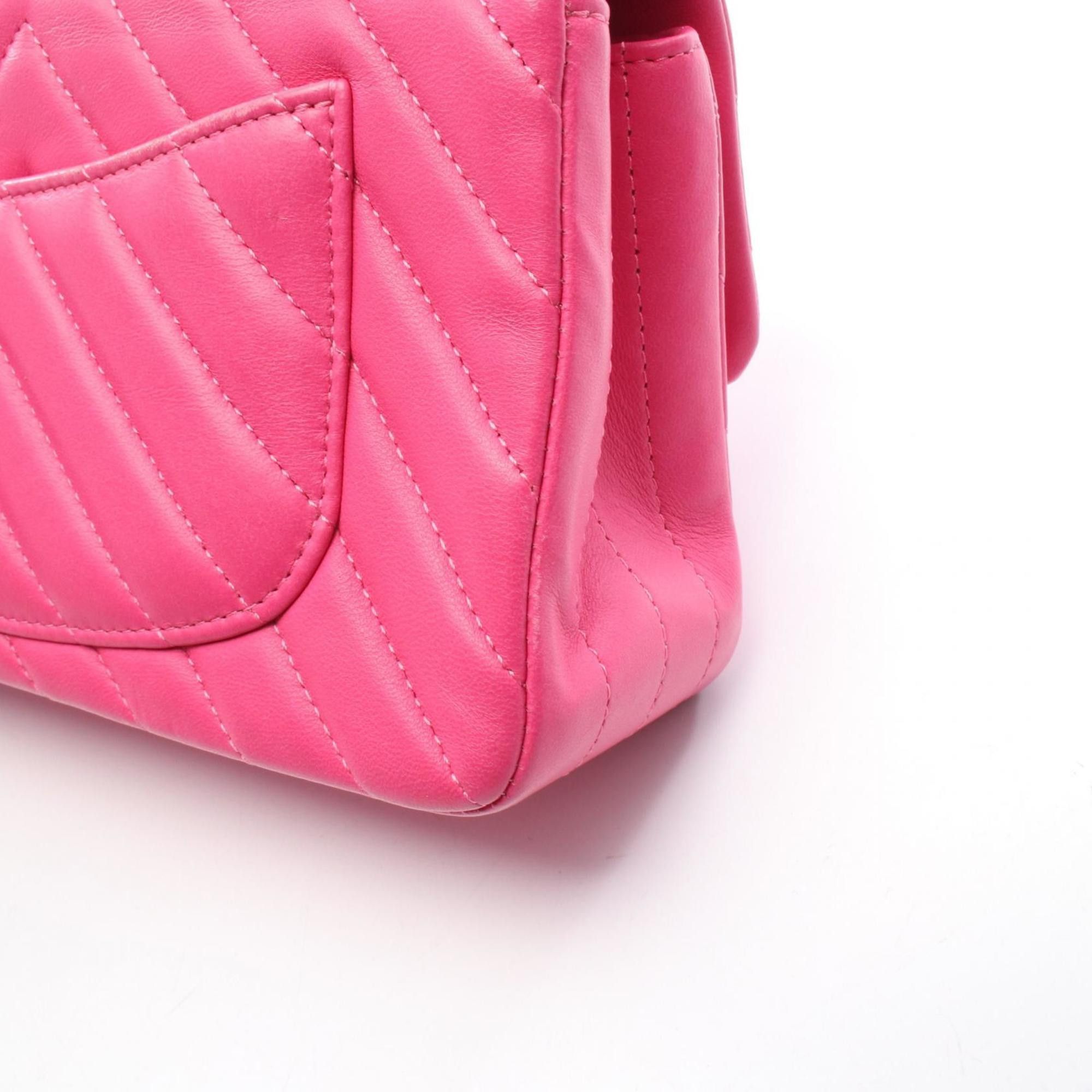 Chanel Chanel Chevron V-stitch Mini 20 Shoulder Bag/Handbag, Leather, Women's, Pink (A69900) Size ONE SIZE - 11 Thumbnail