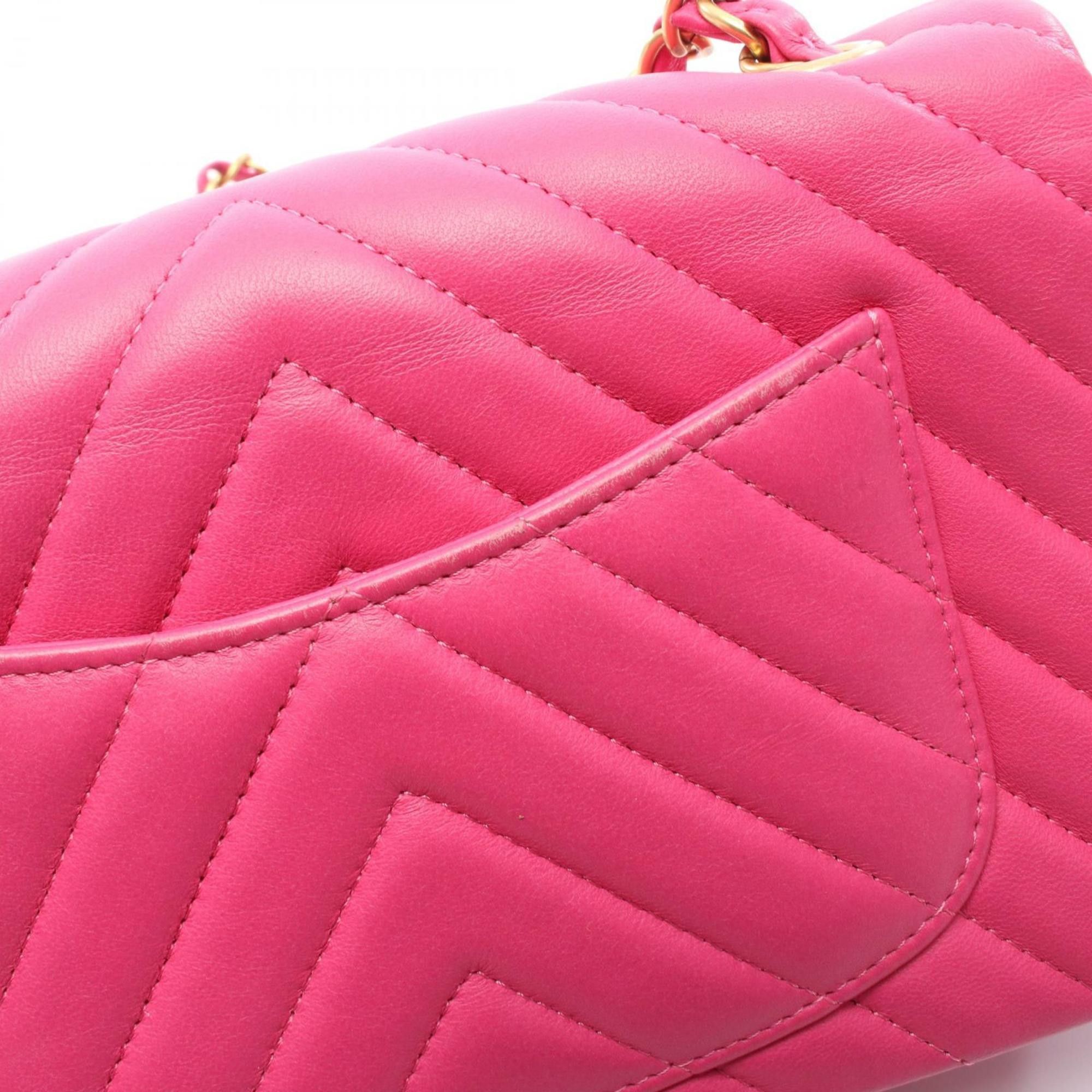 Chanel Chanel Chevron V-stitch Mini 20 Shoulder Bag/Handbag, Leather, Women's, Pink (A69900) Size ONE SIZE - 10 Thumbnail