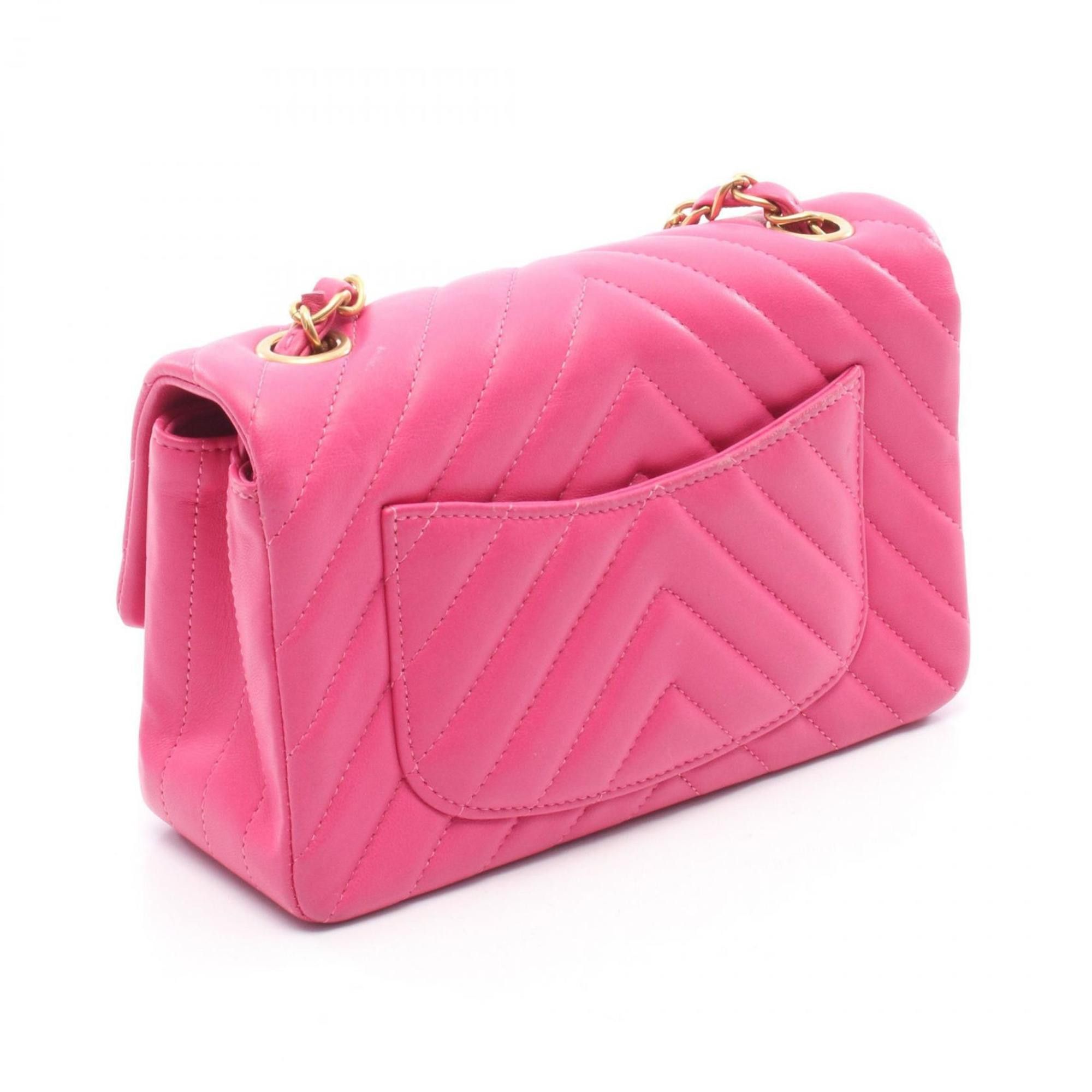 Chanel Chanel Chevron V-stitch Mini 20 Shoulder Bag/Handbag, Leather, Women's, Pink (A69900) Size ONE SIZE - 2 Thumbnail