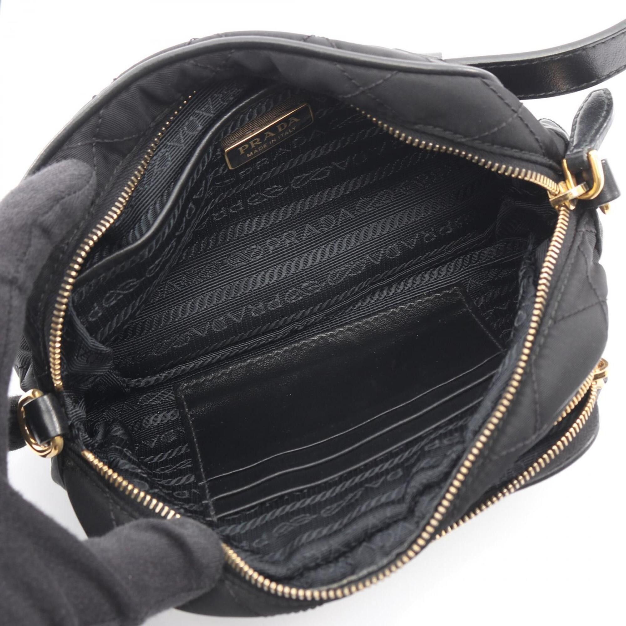 Prada Prada waist bag handbag nylon leather women's black Size ONE SIZE - 3 Thumbnail