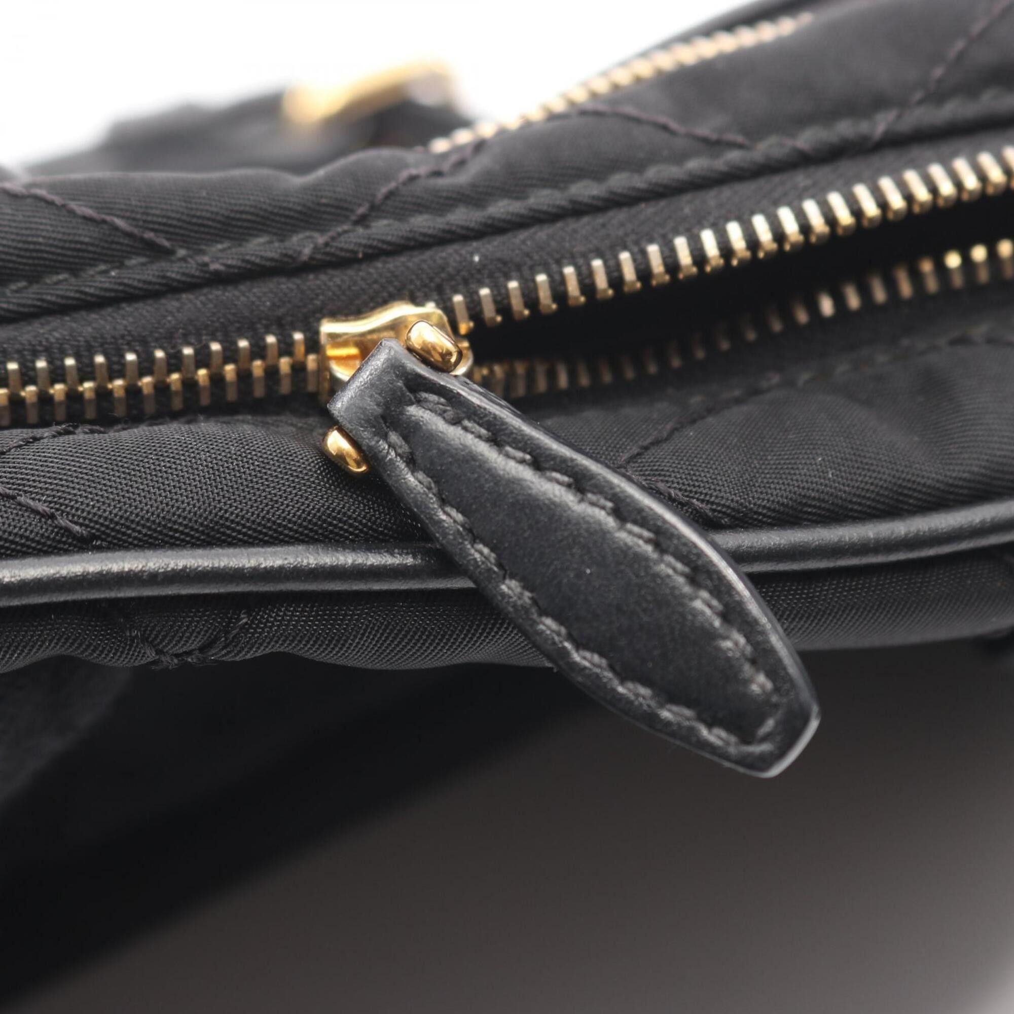 Prada Prada waist bag handbag nylon leather women's black Size ONE SIZE - 9 Thumbnail
