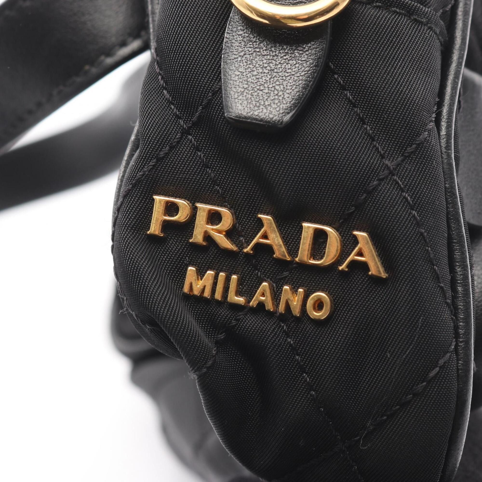Prada Prada waist bag handbag nylon leather women's black Size ONE SIZE - 7 Thumbnail