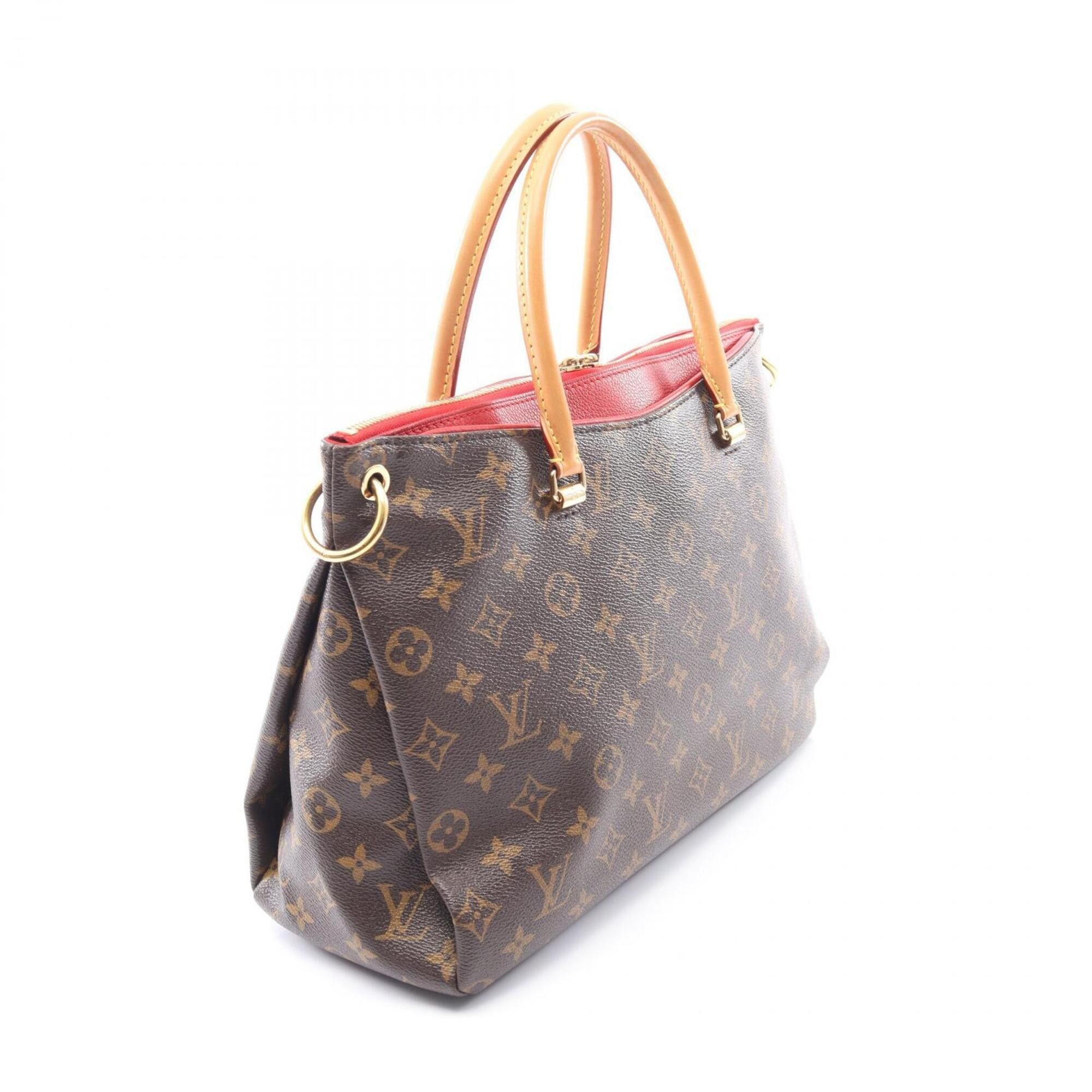 Louis Vuitton Louis Vuitton Pallas 2-Way Handbag, Coated Canvas and Leather, Monogram Pattern, Women's, Brown/Red, M41175 Size ONE SIZE - 2 Thumbnail