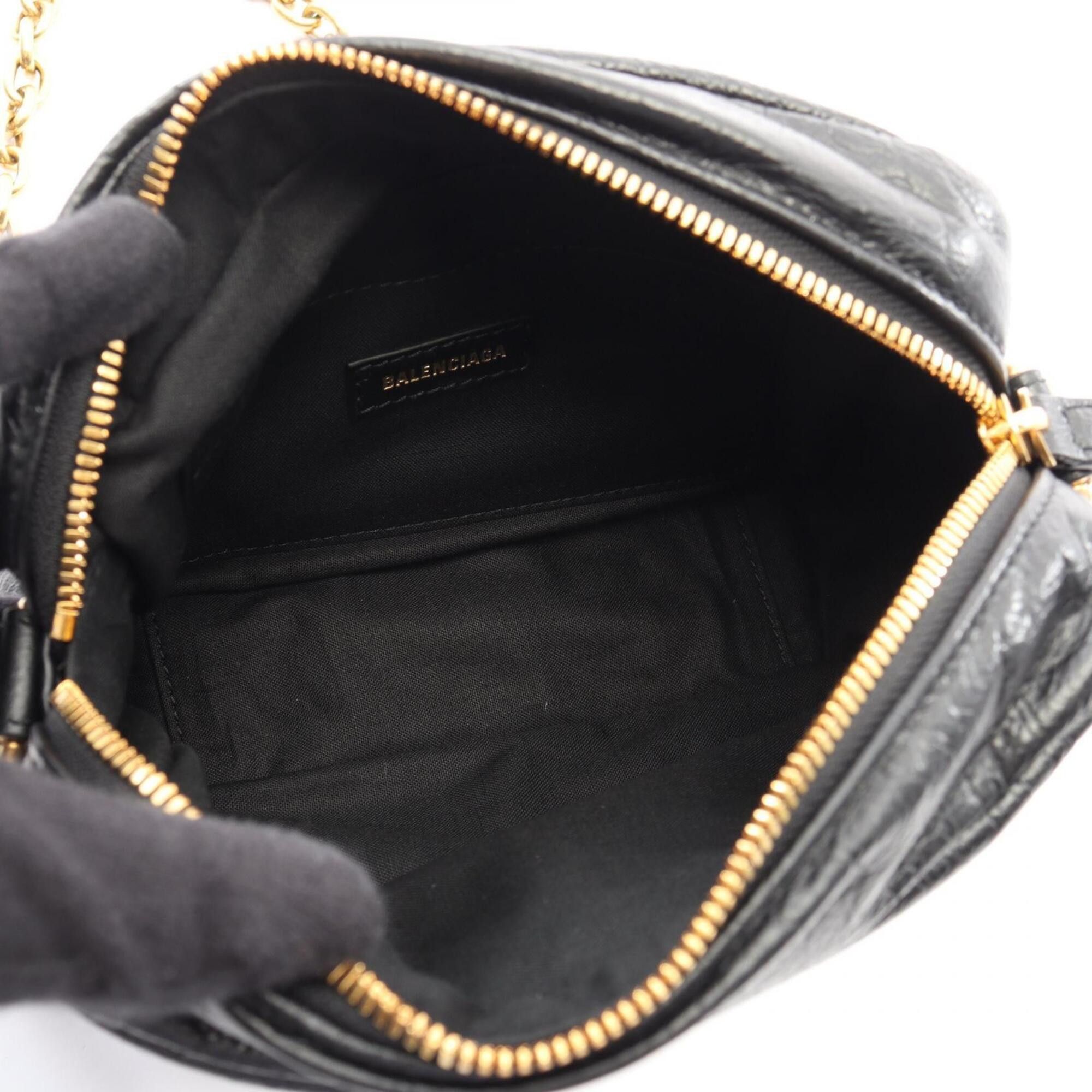 Balenciaga Balenciaga MONACO XS Camera Bag, Shoulder Handbag, Leather, Women's, Black (806459) Size ONE SIZE - 3 Thumbnail