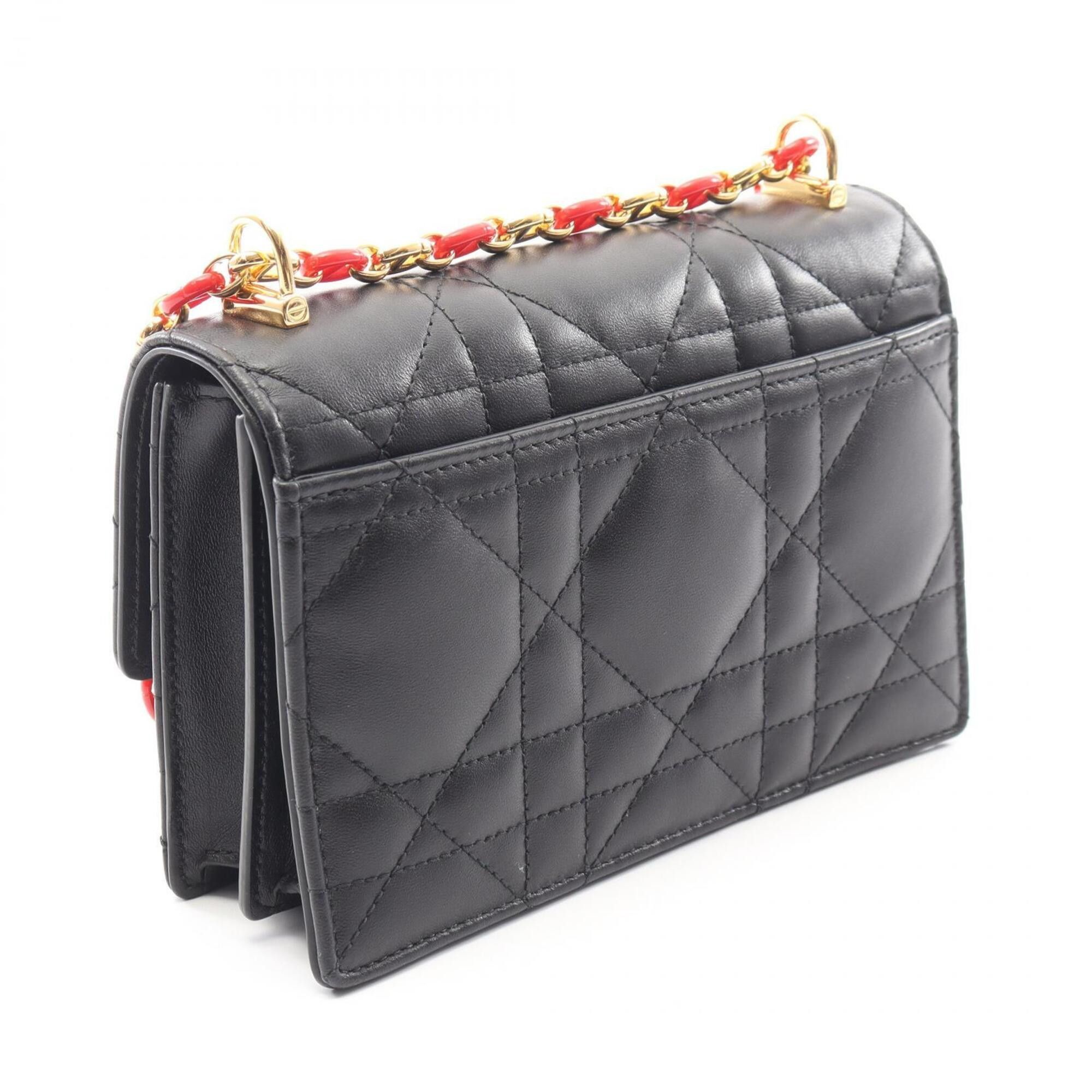 Dior Christian Dior Dior MISS CARO Mini Bag Macro Cannage Shoulder Handbag Leather Women's Black S5169UDAX Size ONE SIZE - 2 Thumbnail