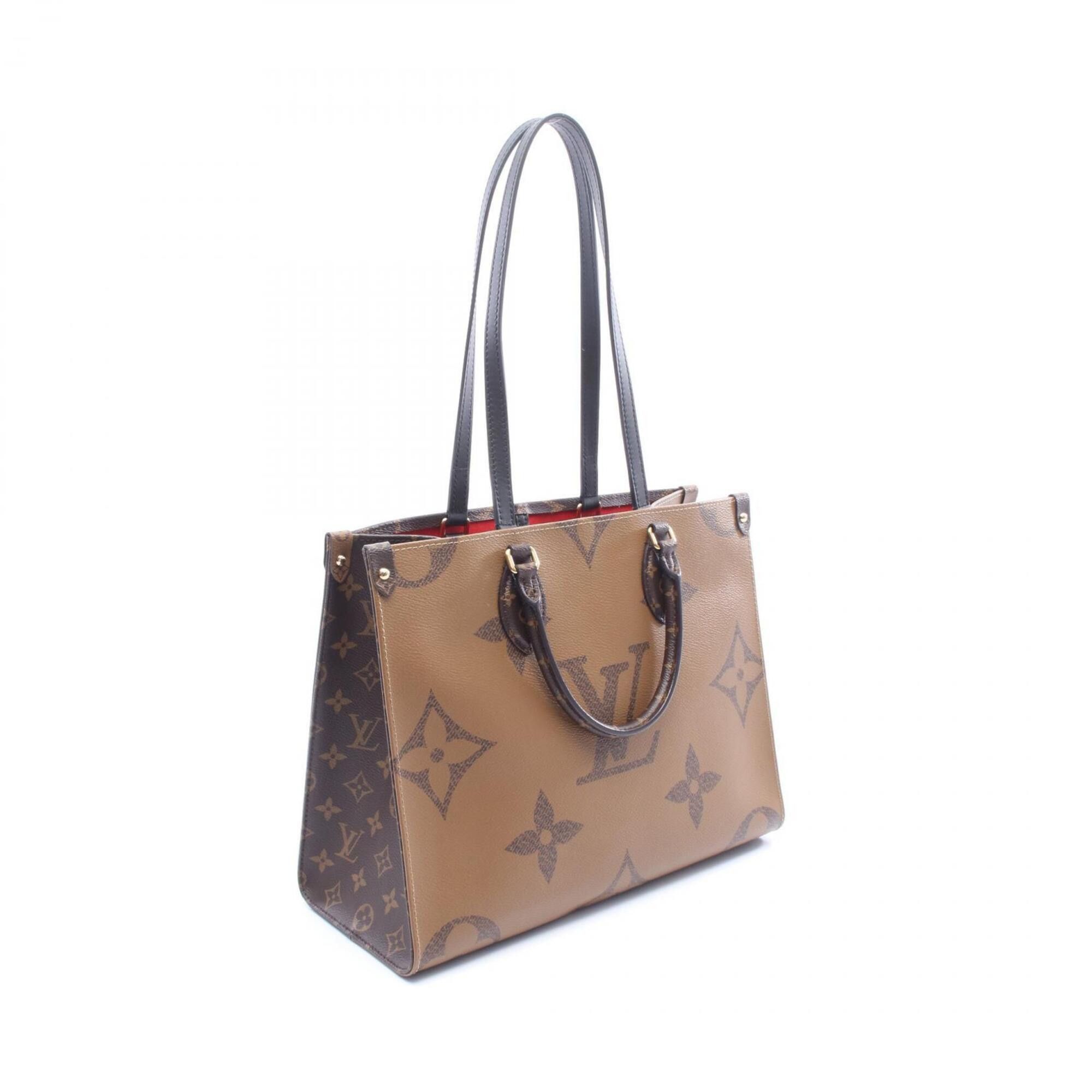 Louis Vuitton Louis Vuitton OnTheGo MM Tote Bag/Handbag, Coated Canvas and Leather, Monogram Giant Reverse Pattern, Women's, Brown/Beige, M45321 Size ONE SIZE - 2 Thumbnail