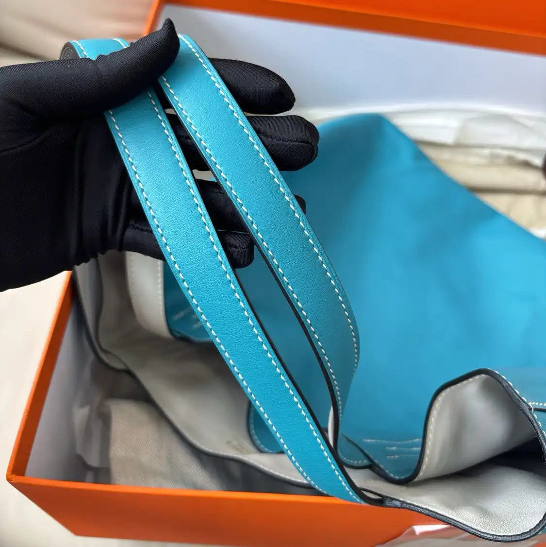 Hermes Hermes Double Sens 35 denim blue Swift cowhide leather shoulder bag Size ONE SIZE - 6 Thumbnail