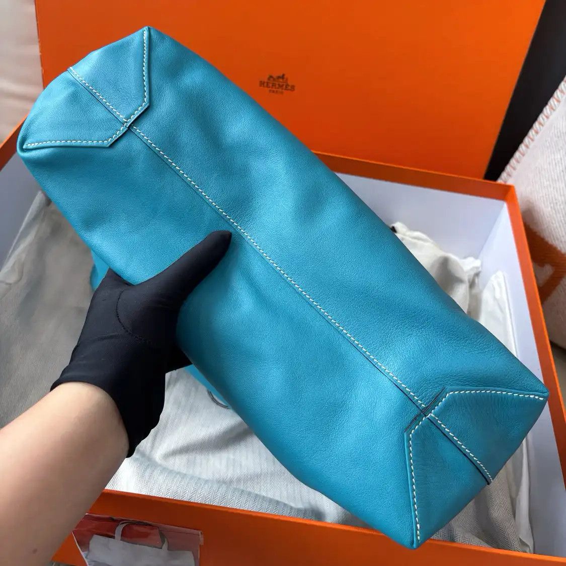 Hermes Hermes Double Sens 35 denim blue Swift cowhide leather shoulder bag Size ONE SIZE - 5 Thumbnail