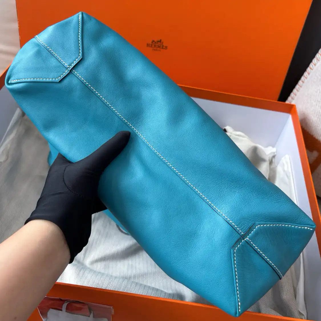 Hermes Hermes Double Sens 35 denim blue Swift cowhide leather shoulder bag Size ONE SIZE - 10 Thumbnail
