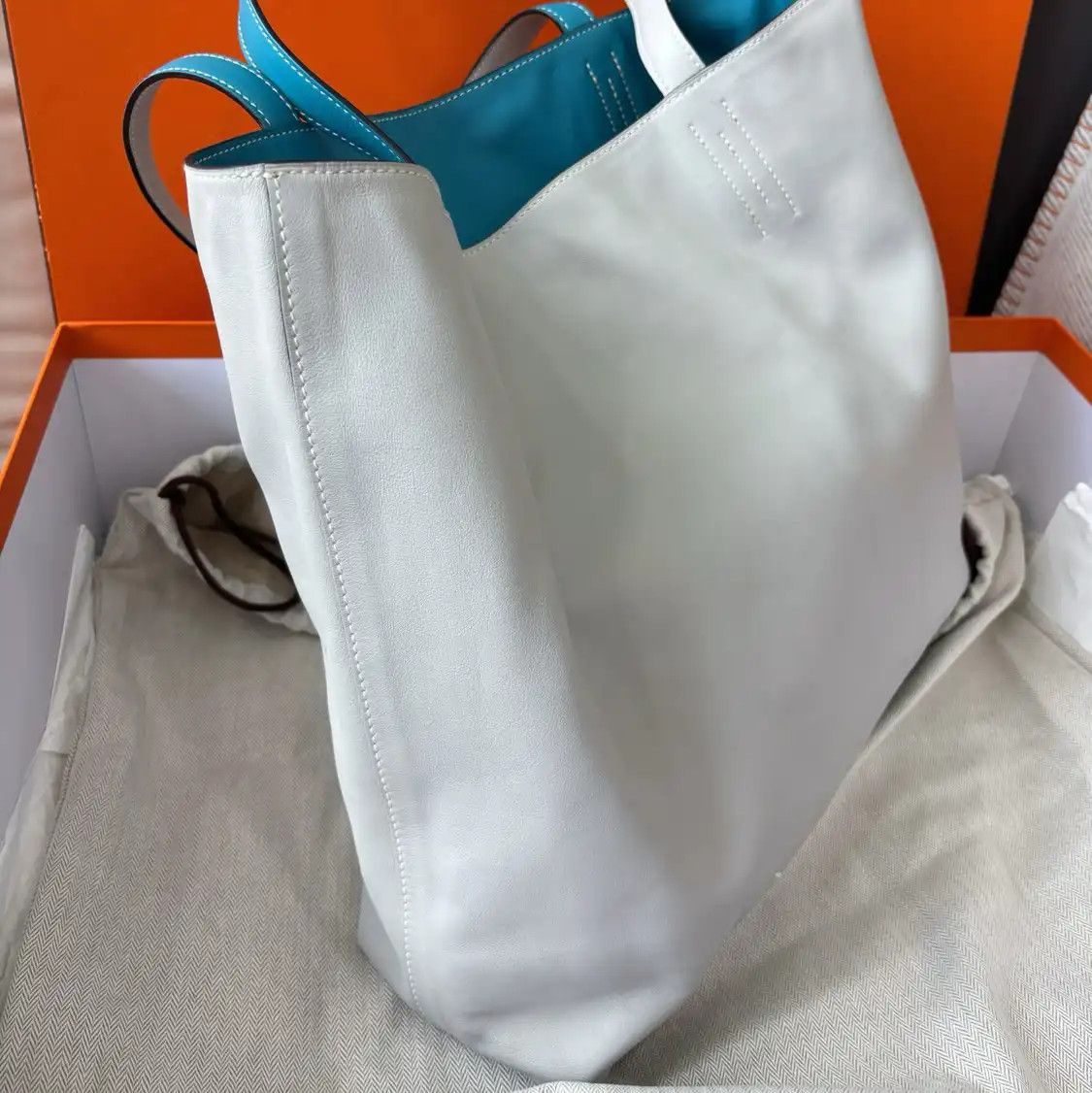 Hermes Hermes Double Sens 35 denim blue Swift cowhide leather shoulder bag Size ONE SIZE - 3 Thumbnail