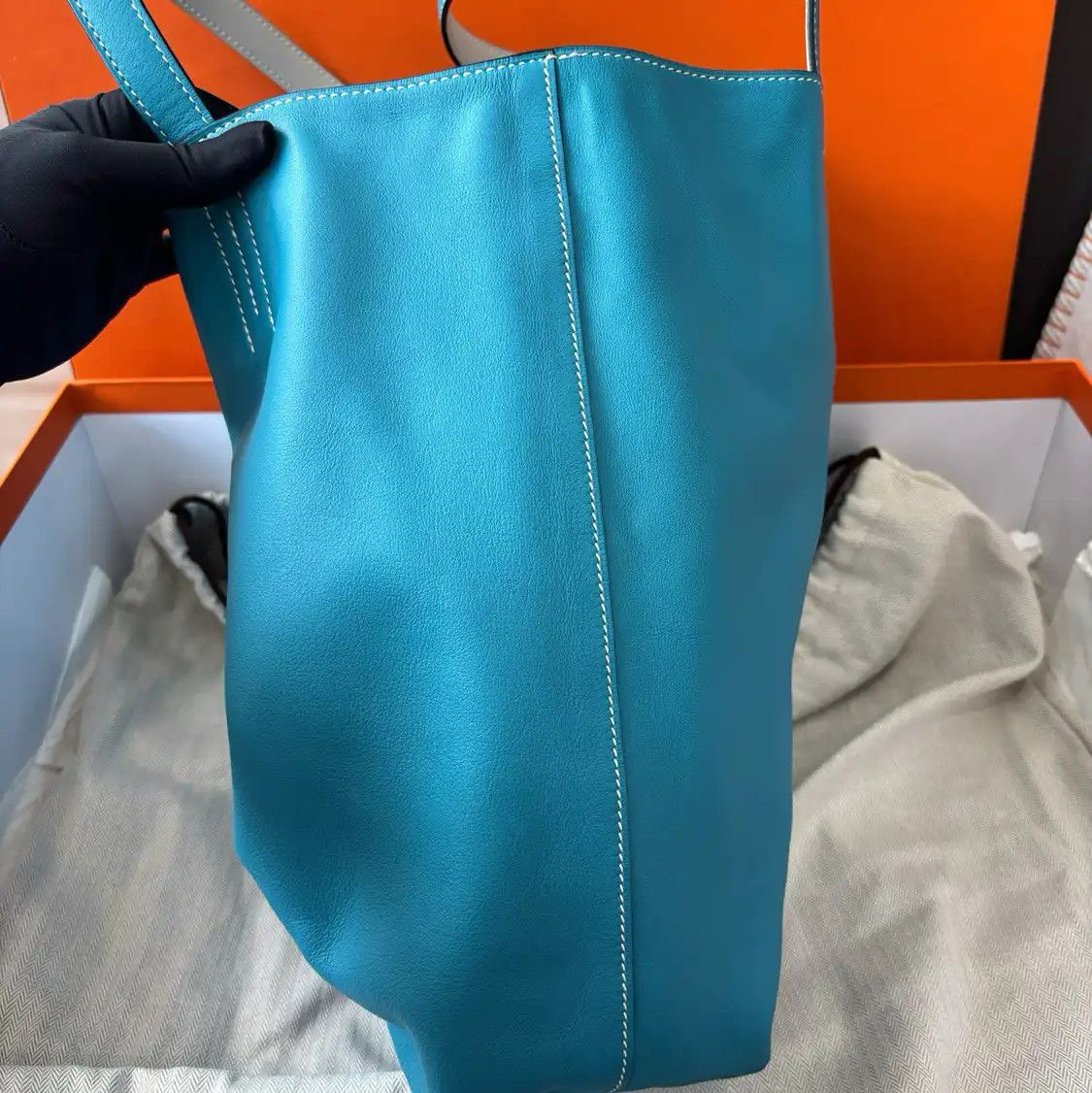 Hermes Hermes Double Sens 35 denim blue Swift cowhide leather shoulder bag Size ONE SIZE - 7 Thumbnail