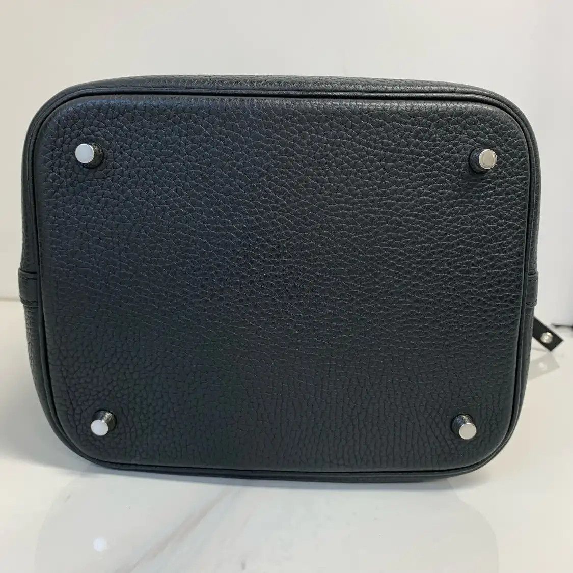 Hermes Hermes Picotin Lock 22 black Clemence cowhide leather picotin shoulder bag silve Size ONE SIZE - 5 Thumbnail