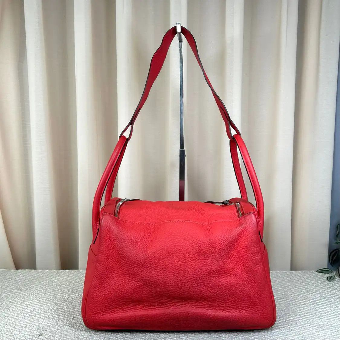 Hermes Hermes Lindy 34 coral red Clemence cowhide leather Lindy bag shoulder bag silver Size ONE SIZE - 2 Thumbnail