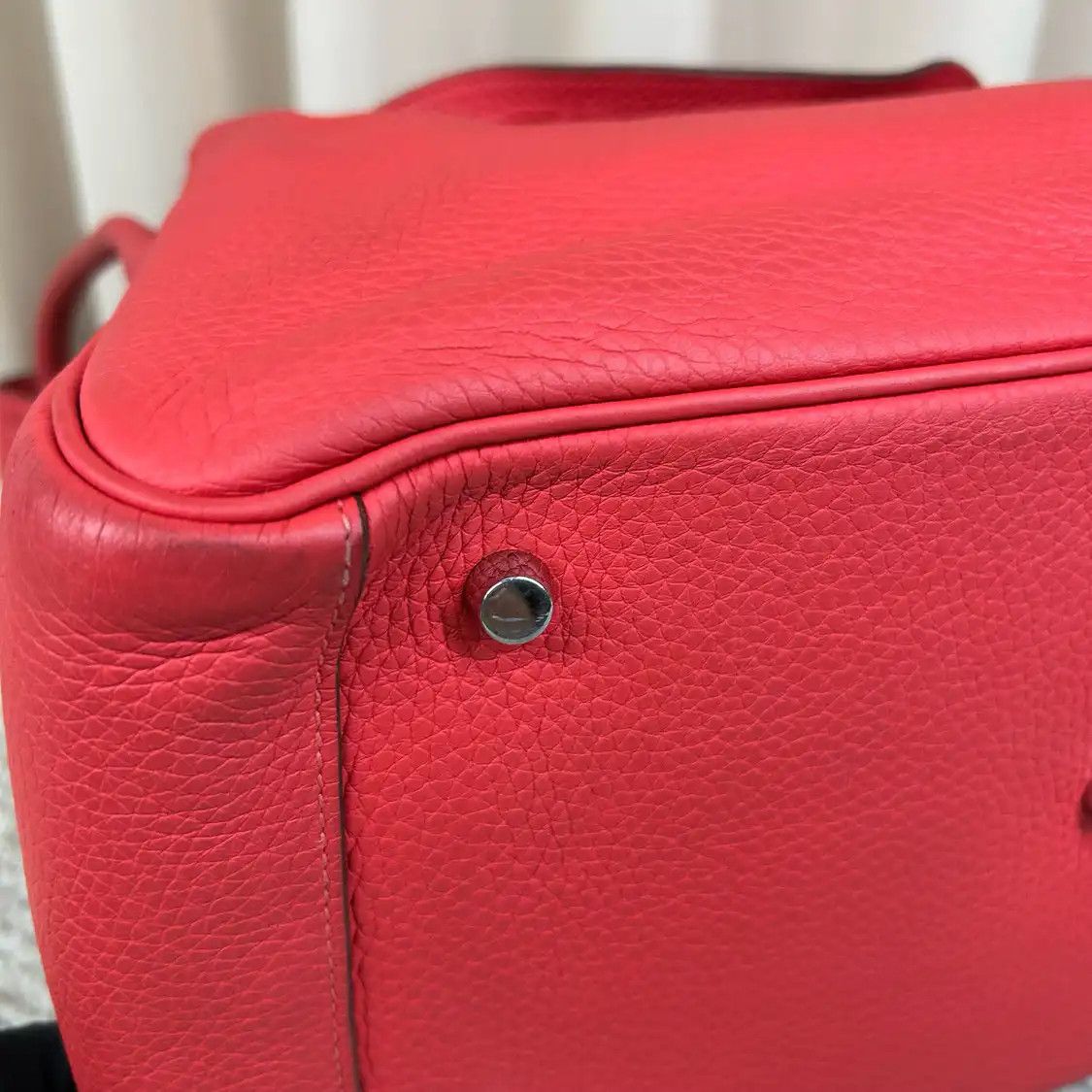 Hermes Hermes Lindy 34 coral red Clemence cowhide leather Lindy bag shoulder bag silver Size ONE SIZE - 5 Thumbnail