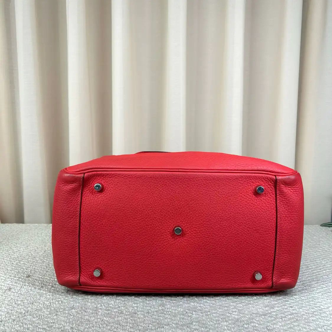 Hermes Hermes Lindy 34 coral red Clemence cowhide leather Lindy bag shoulder bag silver Size ONE SIZE - 4 Thumbnail