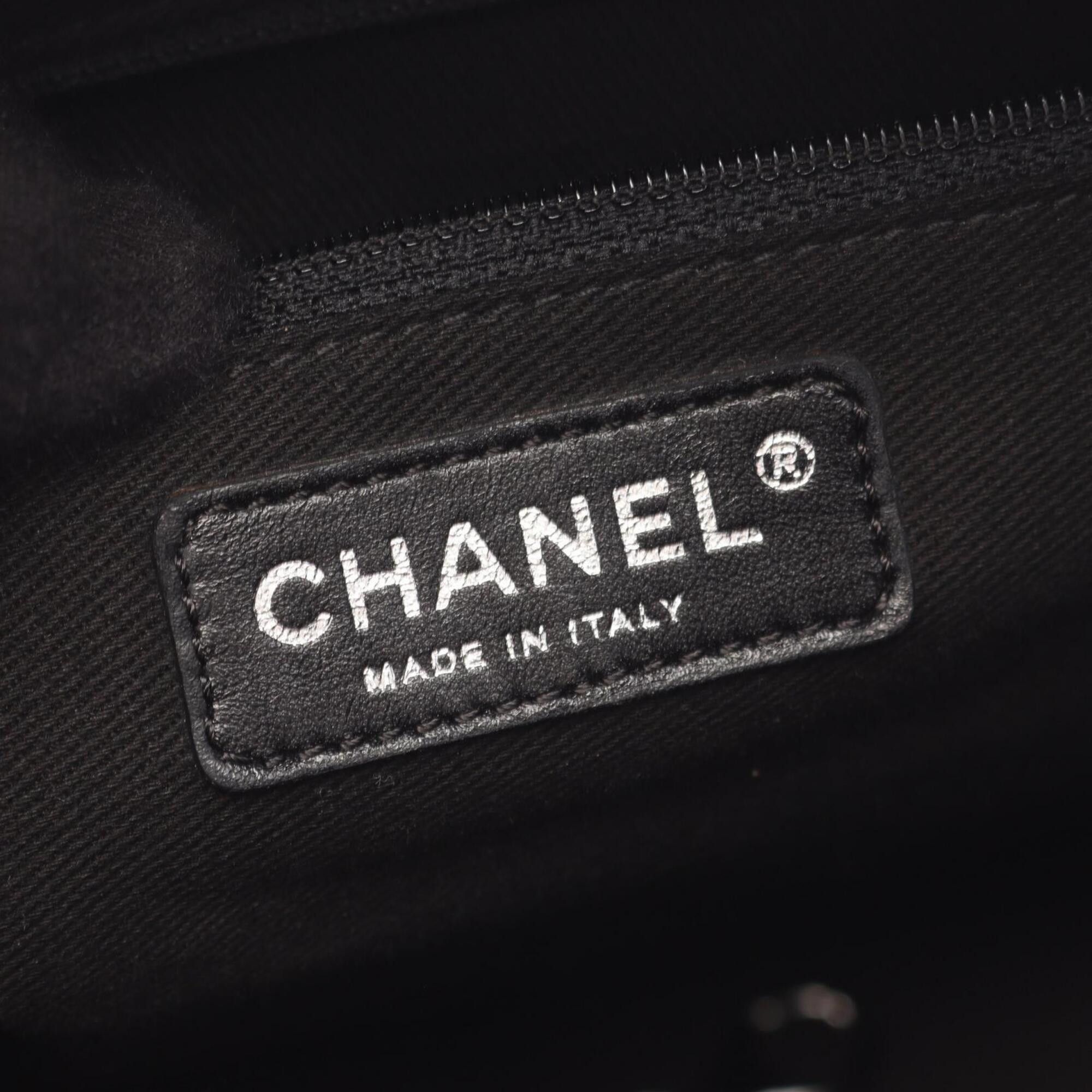 Chanel Chanel Paris New York Line Tote Bag Handbag Nylon Leather Women's Black A33100 Size ONE SIZE - 4 Thumbnail