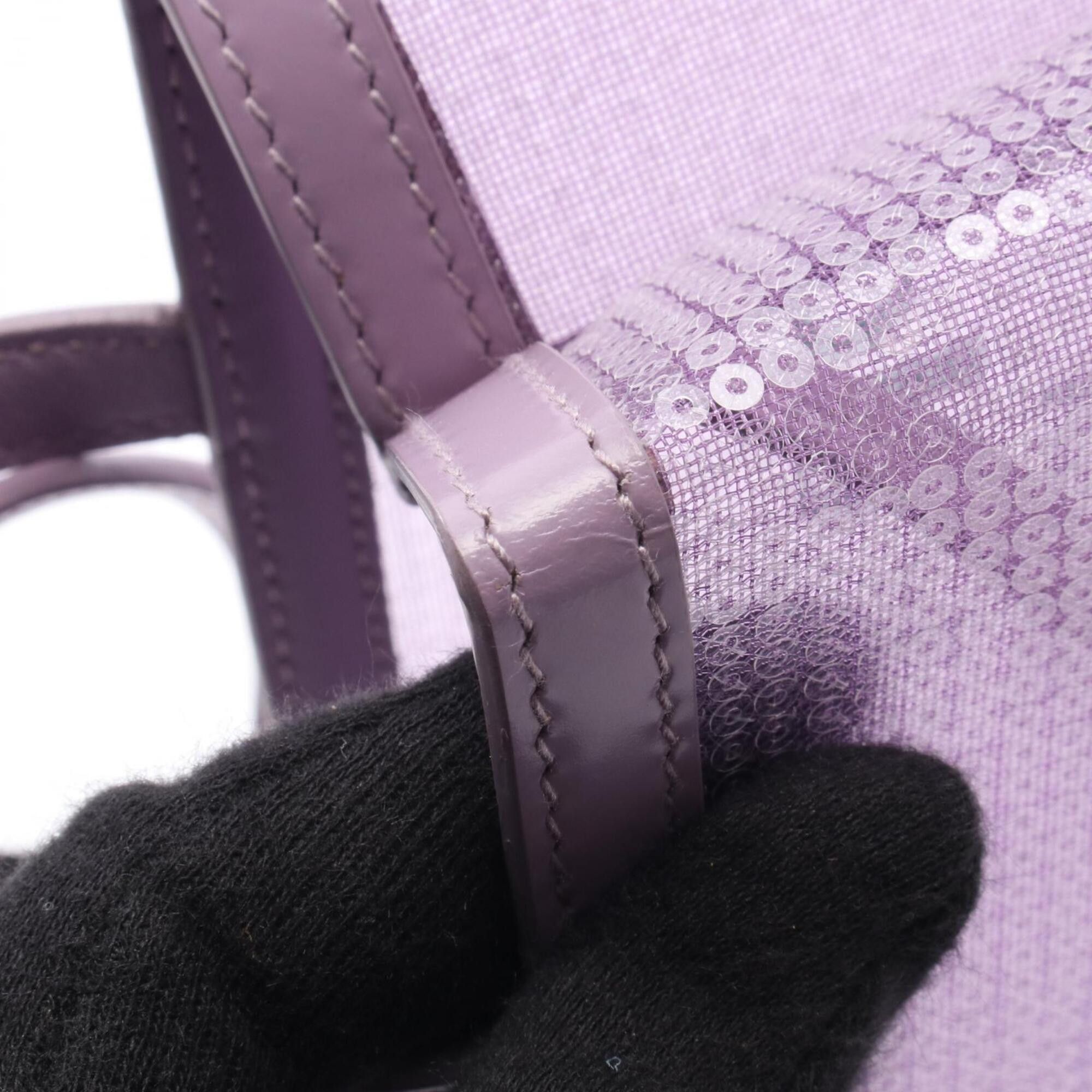 Prada Prada RETE PAILLETTES Sequin Tote Bag Handbag Leather Mesh Women's Purple 1BG417 Size ONE SIZE - 7 Thumbnail