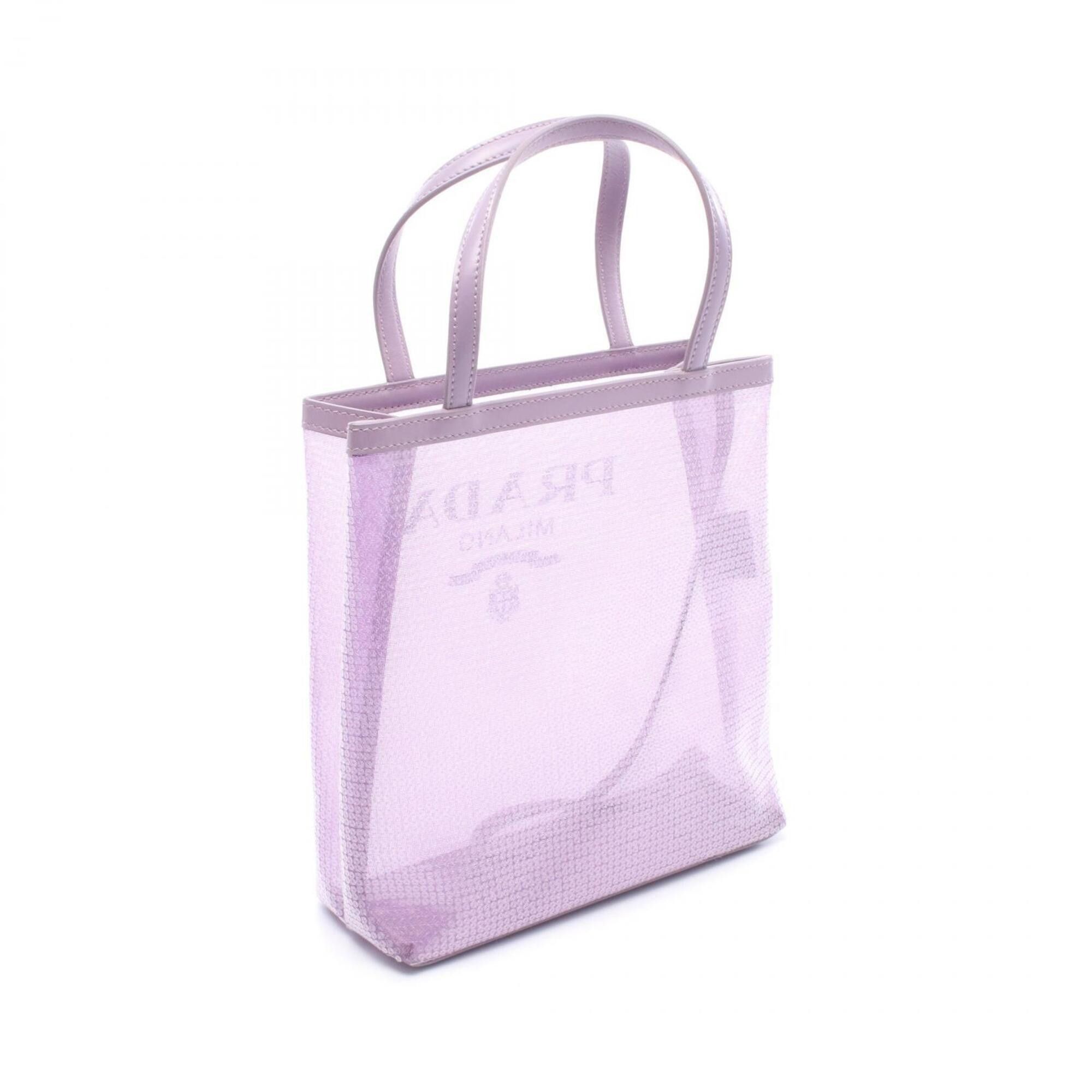 Prada Prada RETE PAILLETTES Sequin Tote Bag Handbag Leather Mesh Women's Purple 1BG417 Size ONE SIZE - 2 Thumbnail