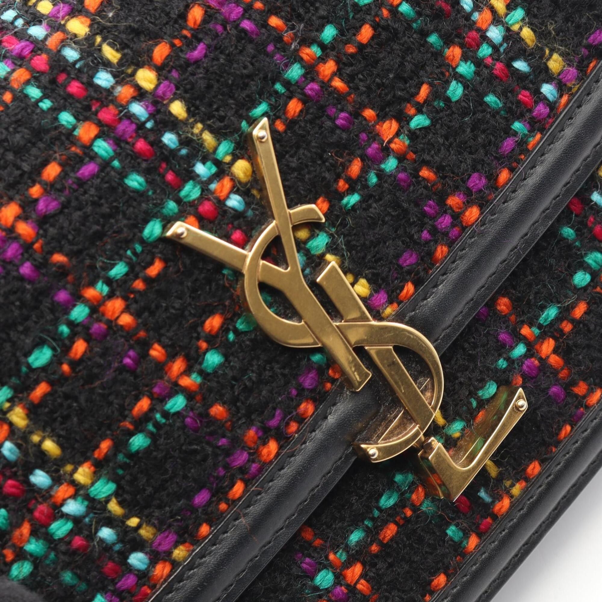 Yves Saint Laurent Yves Saint Laurent Saint Laurent Paris Solferino Small Shoulder Bag/Handbag, Fabric Leather, Women's, Black/Multicolor, 634306 Size ONE SIZE - 9 Thumbnail